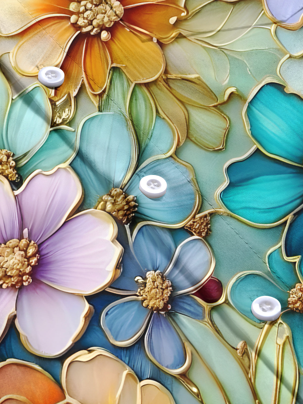 Floral Print Men's Pocket Long Sleeve Shirts