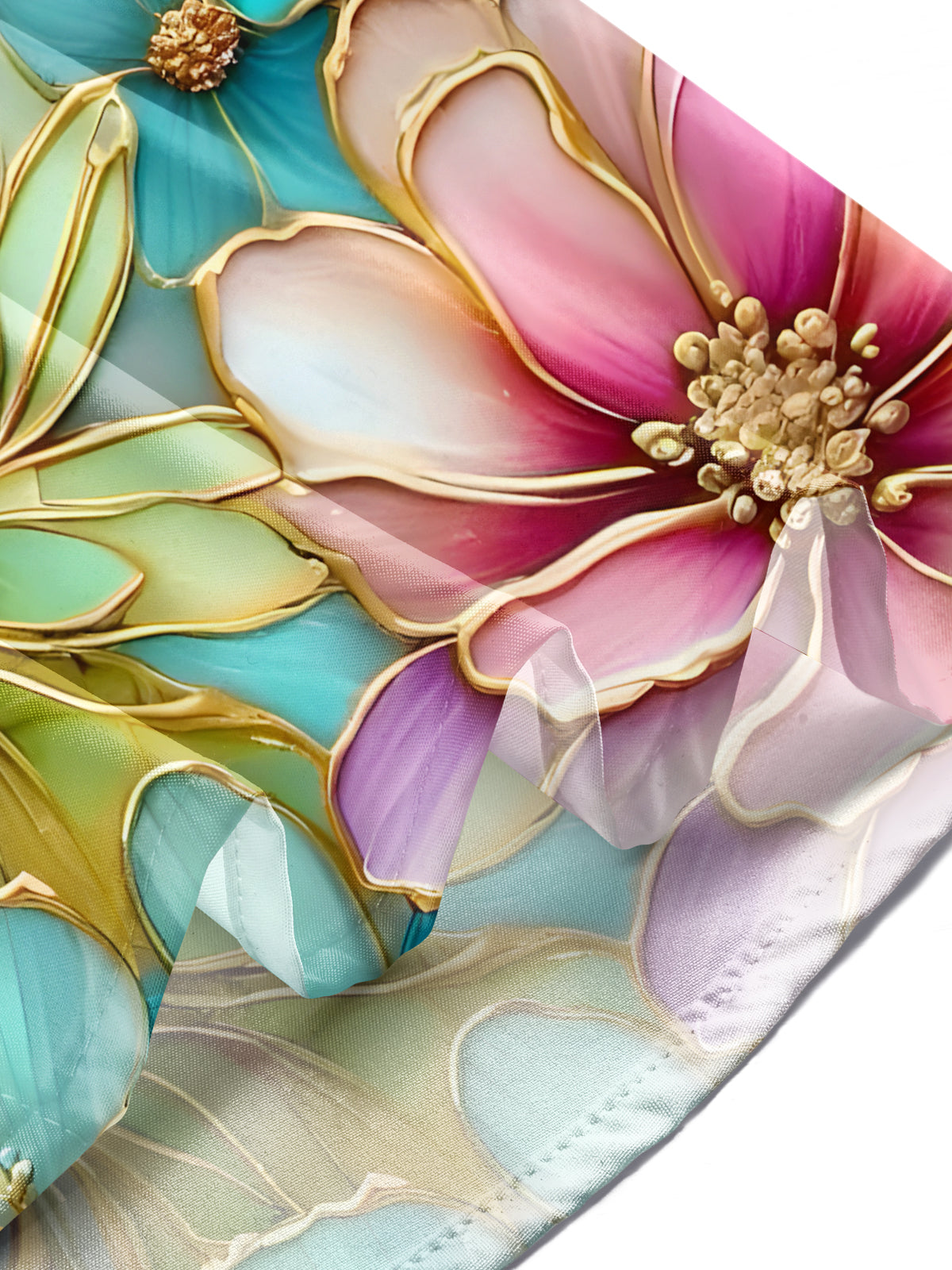 Floral Print Men's Pocket Long Sleeve Shirts