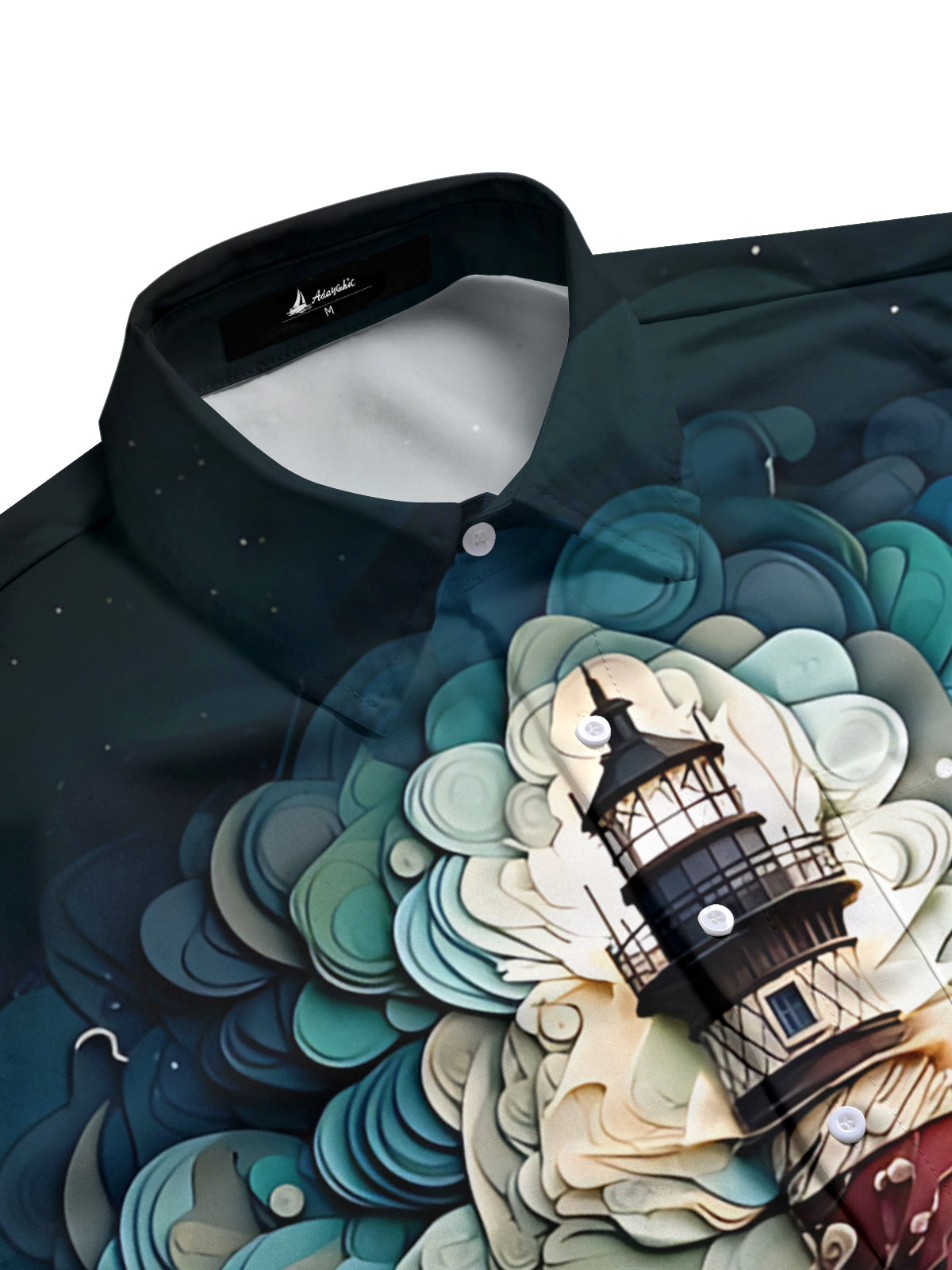 Lighthouse Print Men's Pocket Short Sleeve Shirts