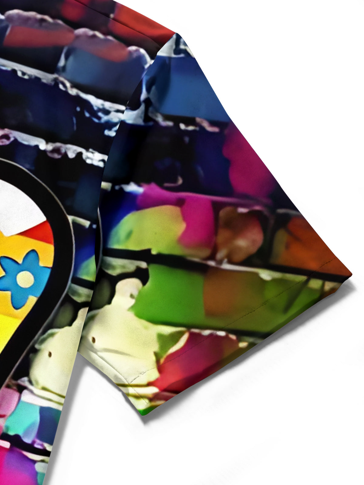 Peace Gesture Print Men's Pocket Short Sleeve Shirts