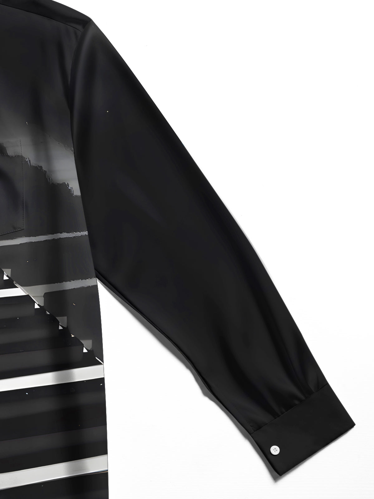 Piano Print Men's Pocket Long Sleeve Shirts