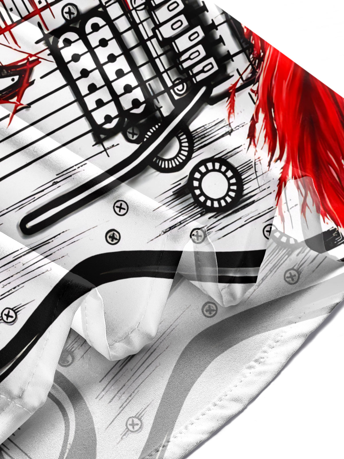 Musical Instrument Print Men's Pocket Short Sleeve Shirts