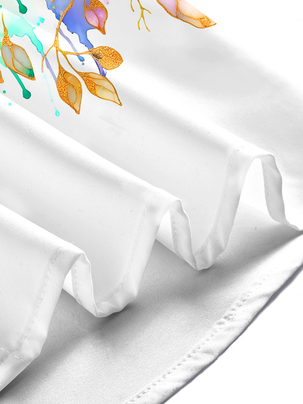 Tie Dye Colorful Birds Leaves Men's Pocket Long Sleeve Shirts