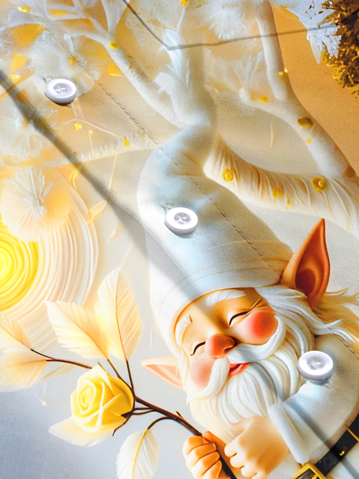 Funny Elf Floral Tree Men's Pocket Short Sleeve Shirts