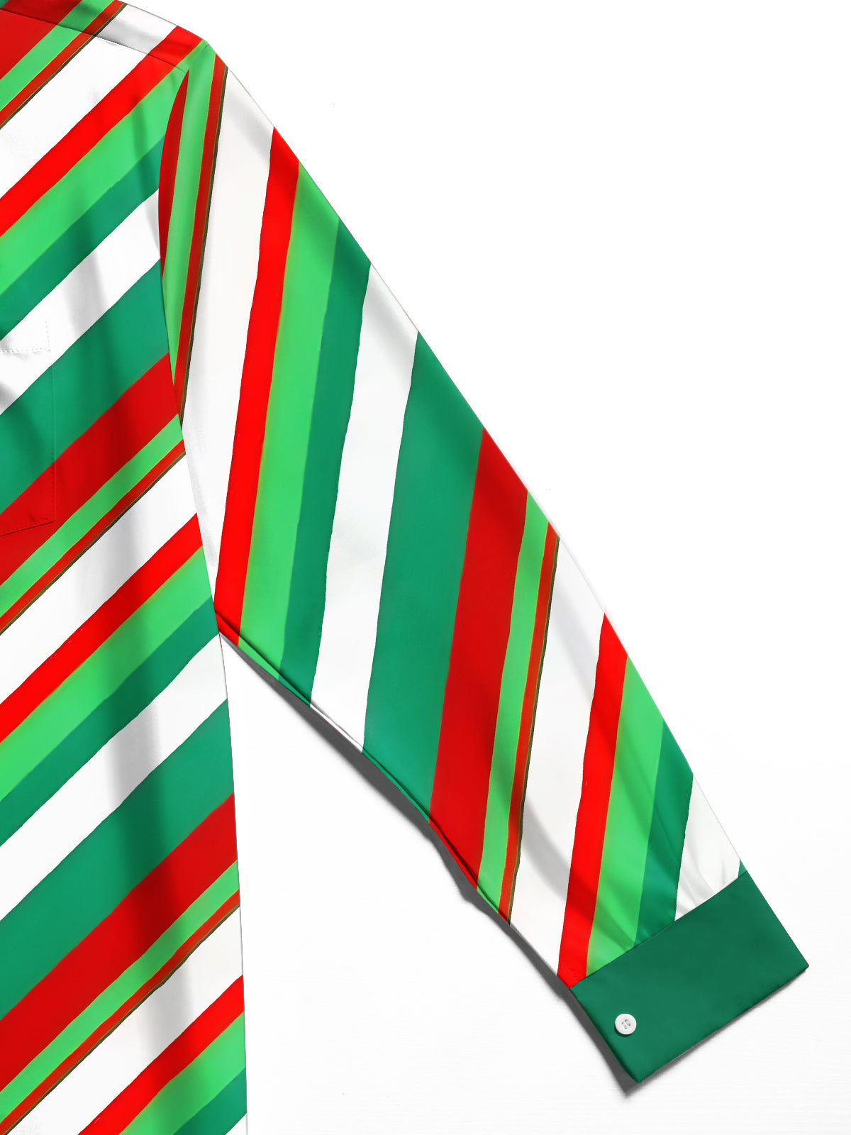 Christmas Stripes Men's Pocket Long Sleeve Shirts