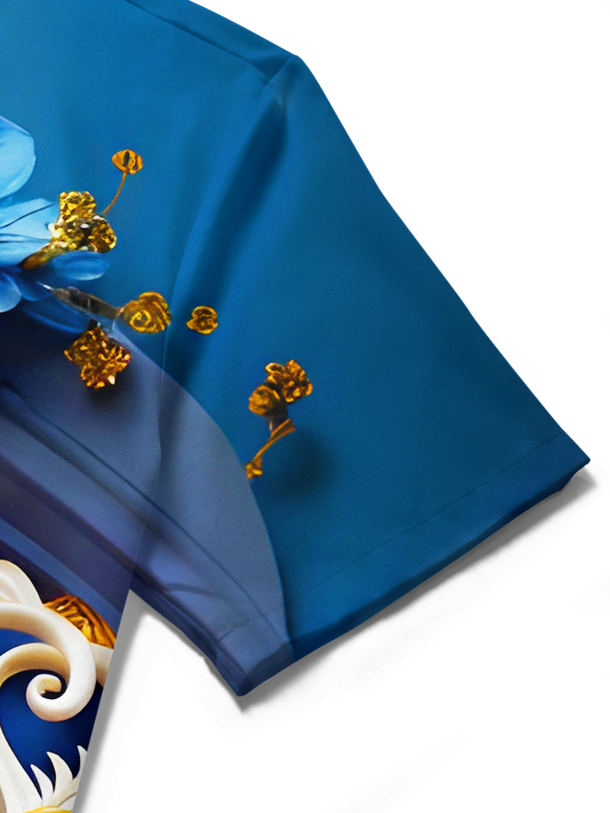 Funny Skull Floral Art Relief Halloween Men's Pocket Short Sleeve Shirts