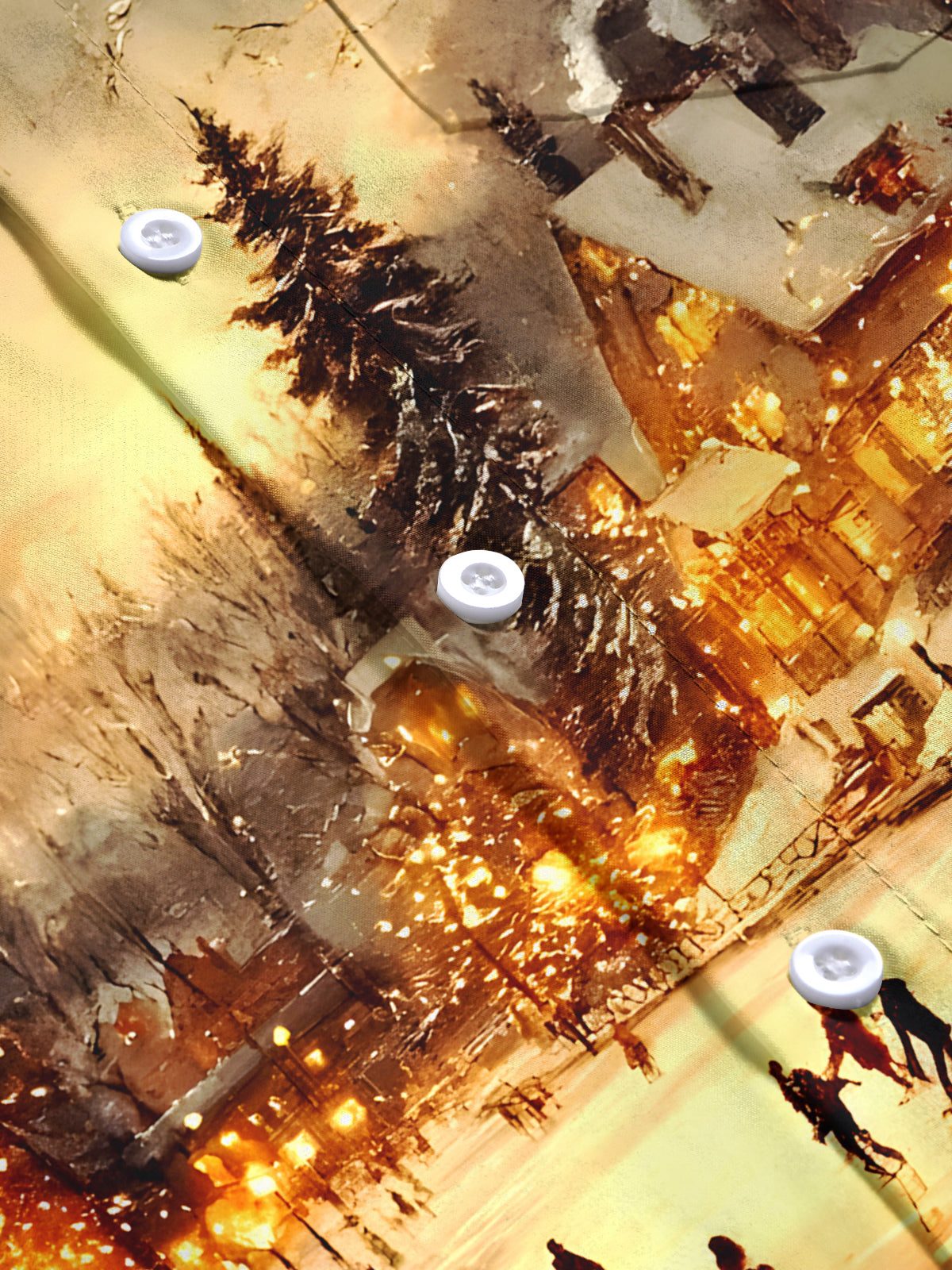 Winter Christmas Skating Men's Pocket Long Sleeve Shirts