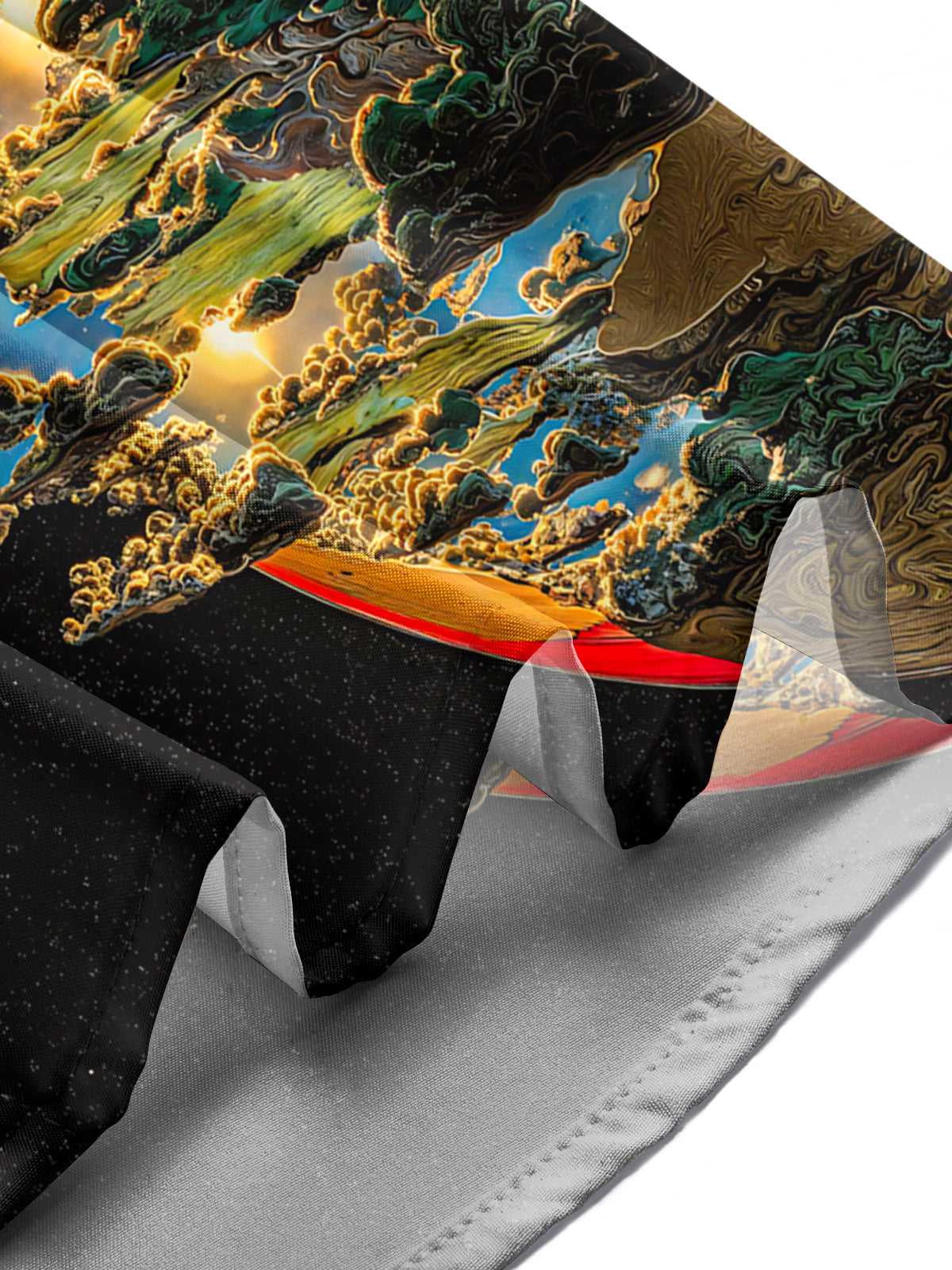 Abstract Earth Art Print Men's Pocket Long Sleeve Shirts