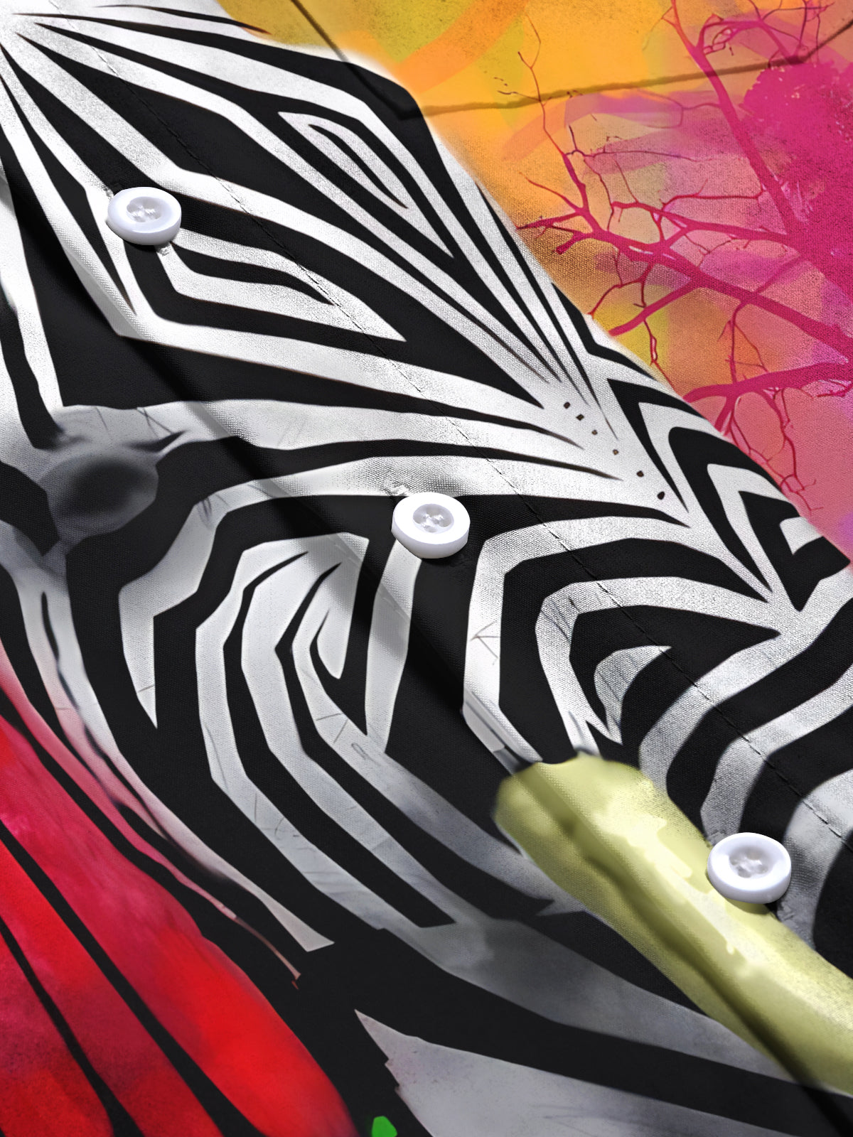 Elephant Print Men's Pocket Long Sleeve Shirts