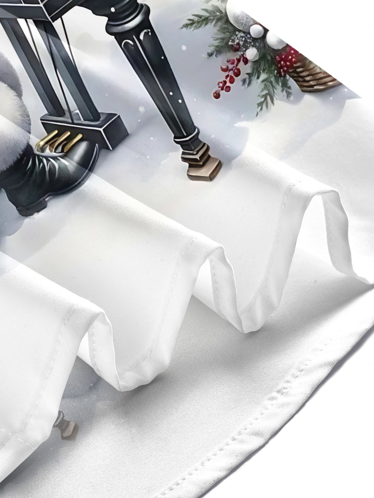 Santa Claus Piano Print Men's Pocket Short Sleeve Shirts