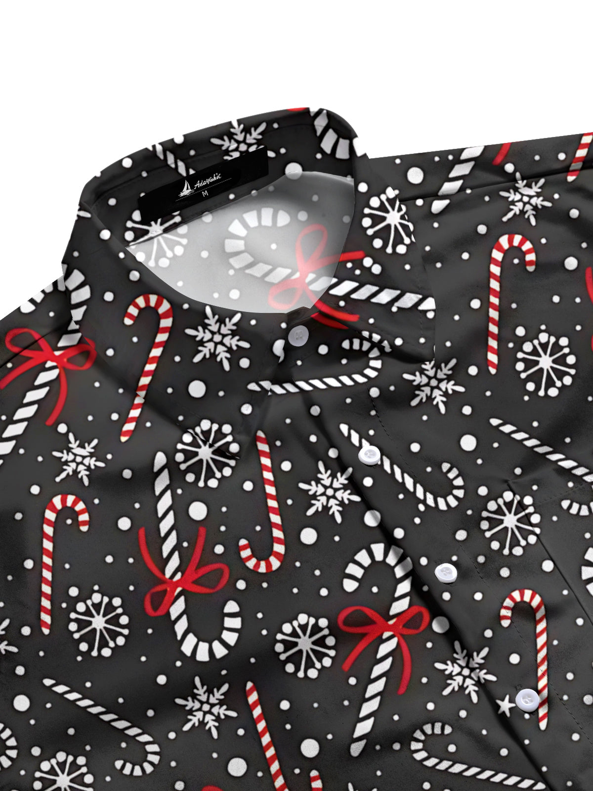 Christmas Print Men's Pocket Long Sleeve Shirts