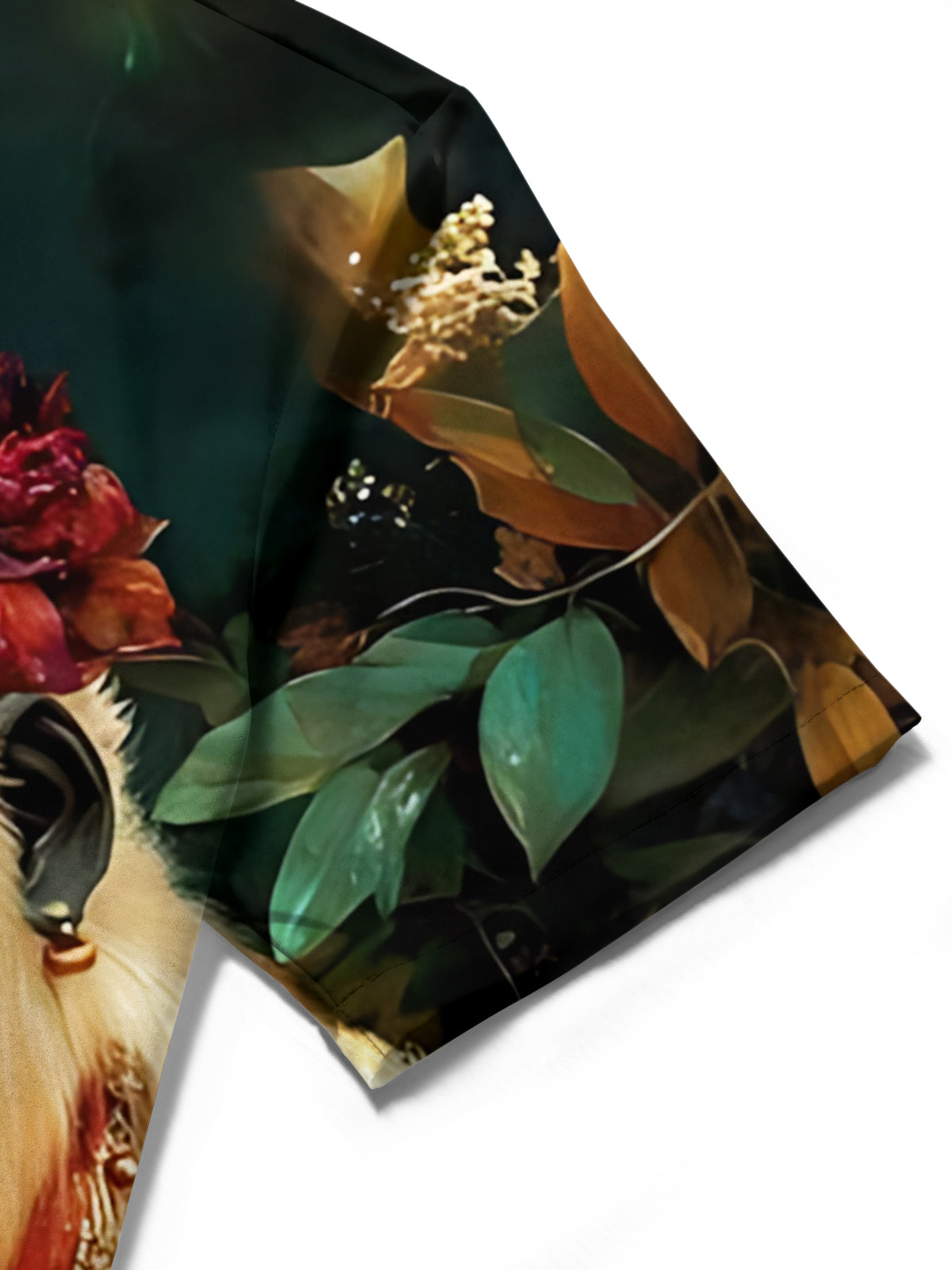 Orangutan Cat Plant Print Men's Pocket Short Sleeve Shirts