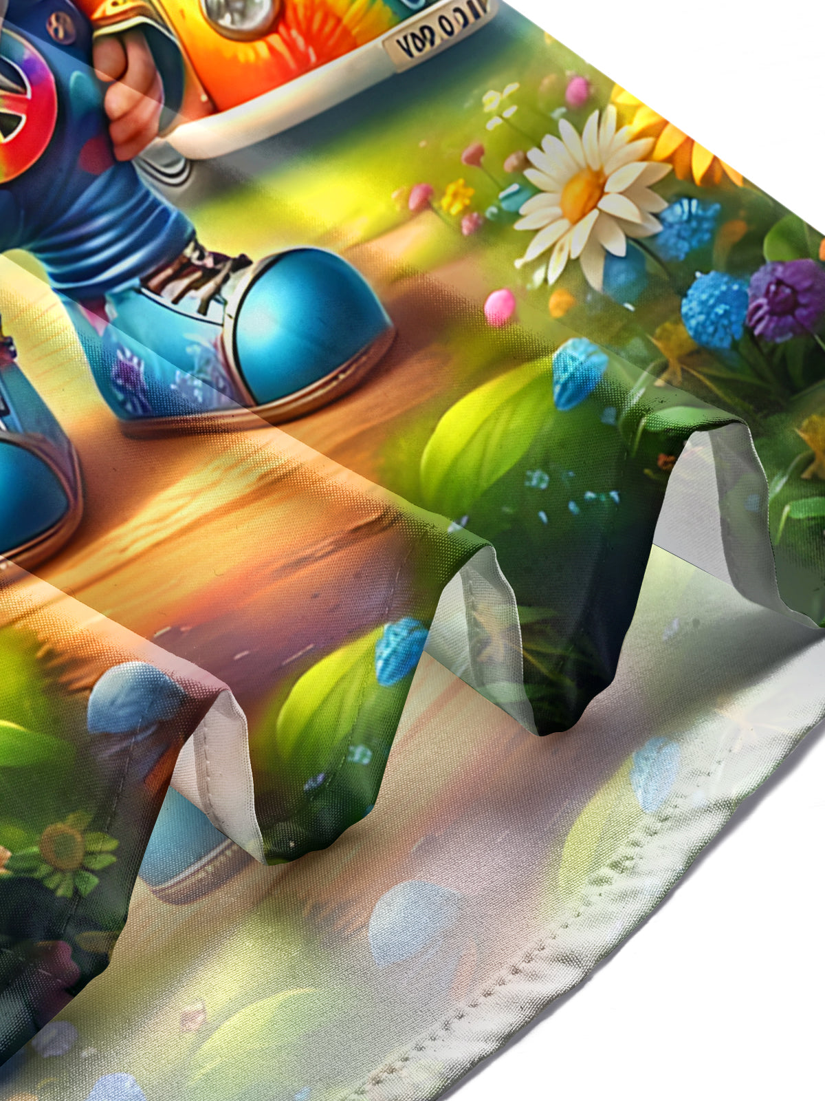 Hippie Gnome Peace Sign Art Print Men's Pocket Long Sleeve Shirts