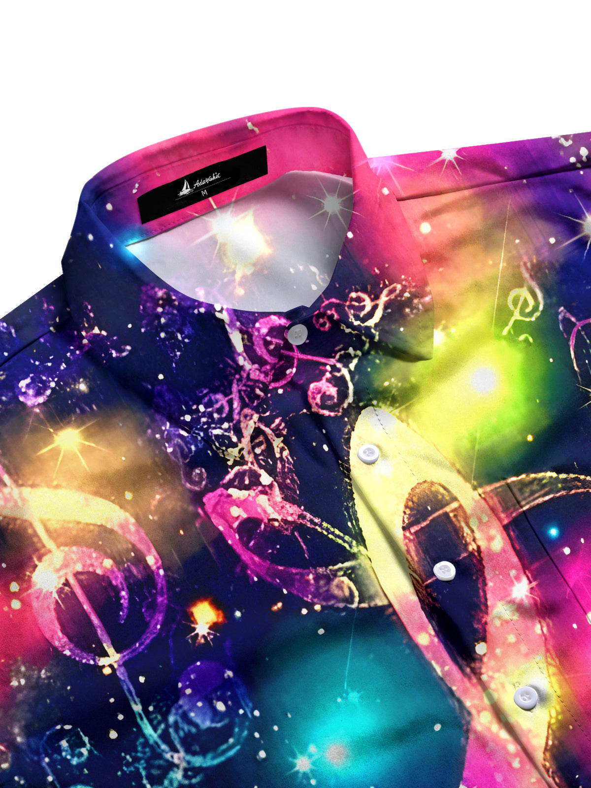 Christmas Musical Note Men's Pocket Long Sleeve Shirts