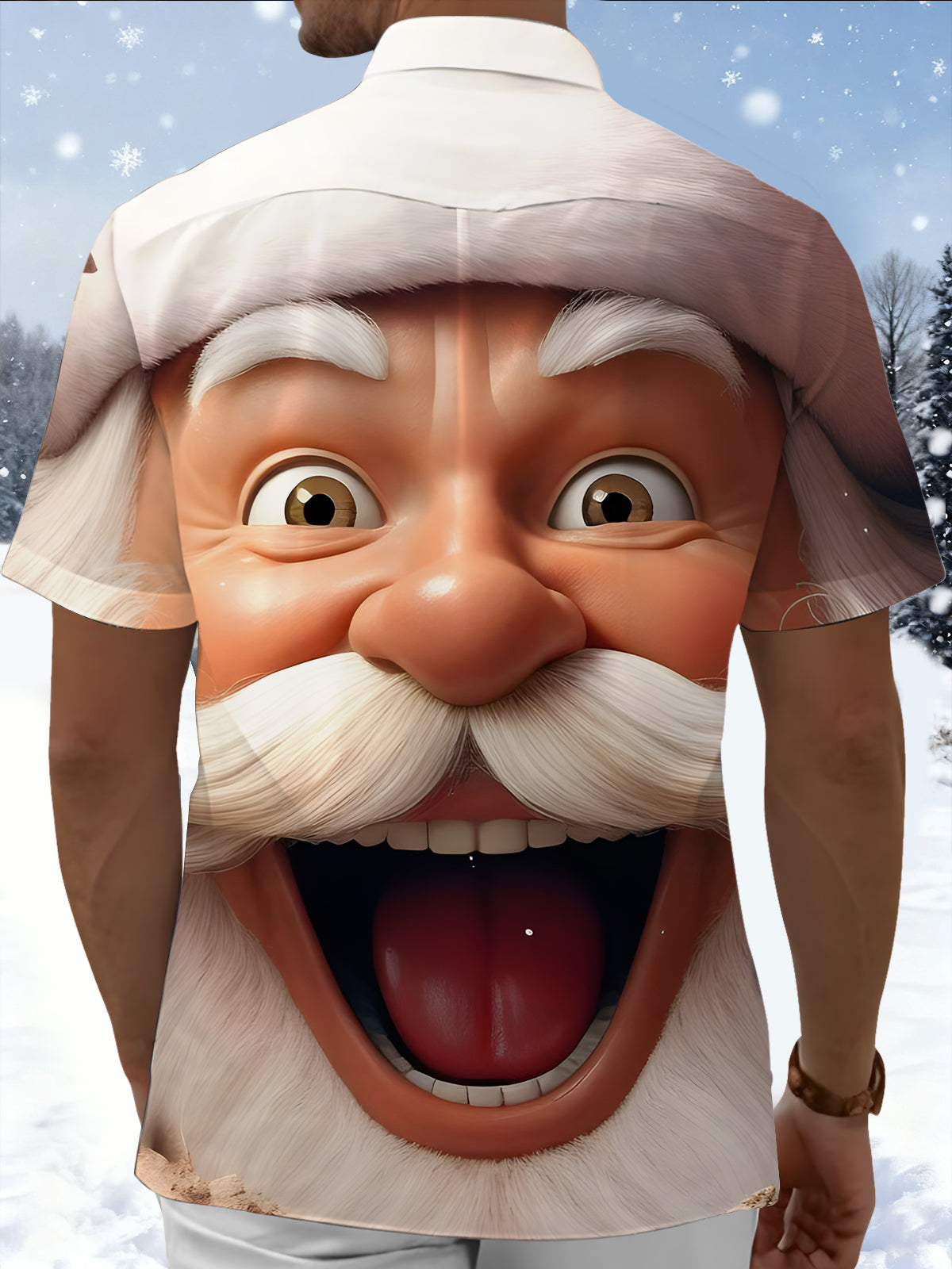 Christmas Santa Claus Men's Pocket Short Sleeve Shirts