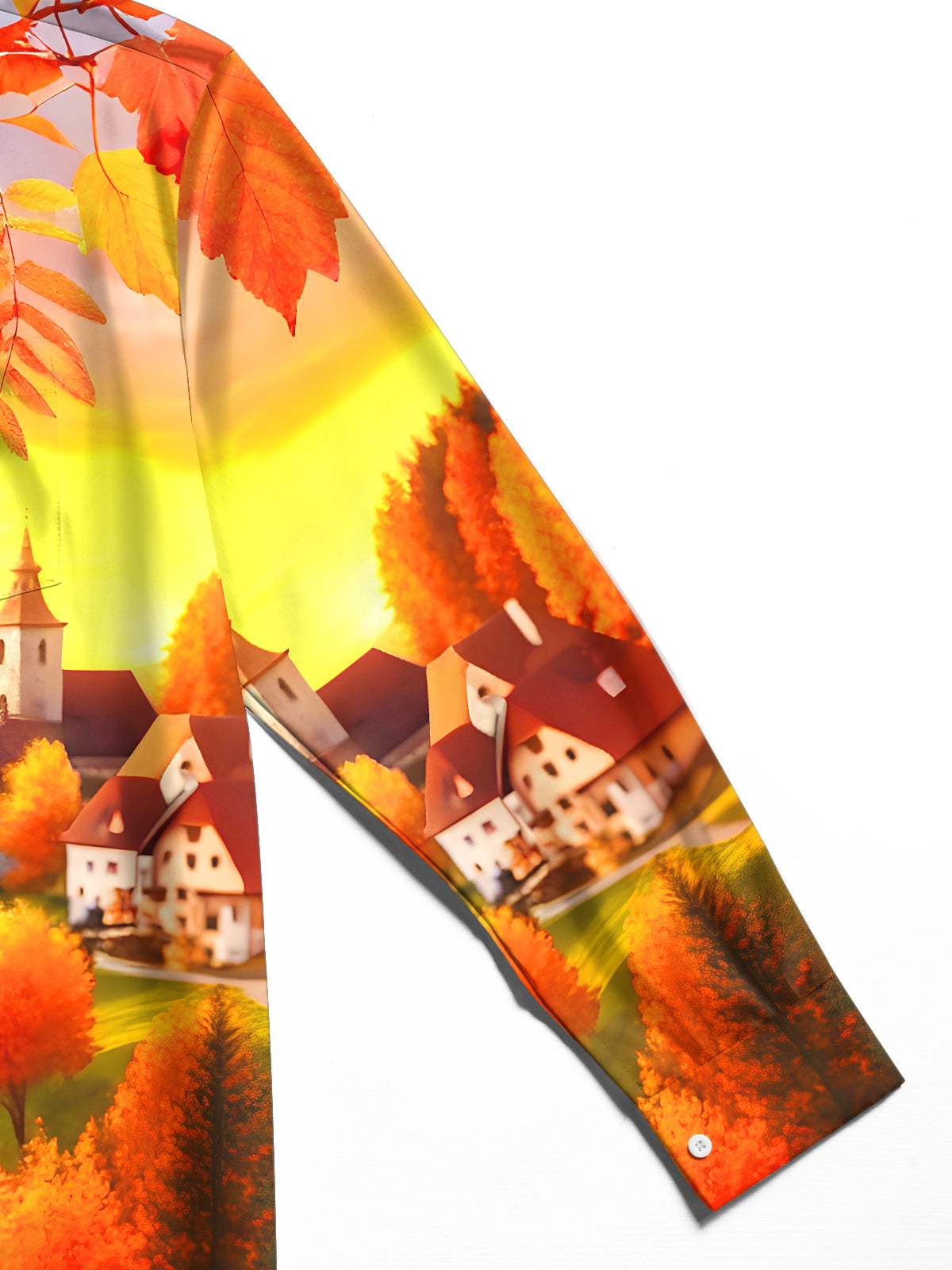 Autumn Bird Crow Men's Pocket Long Sleeve Shirts