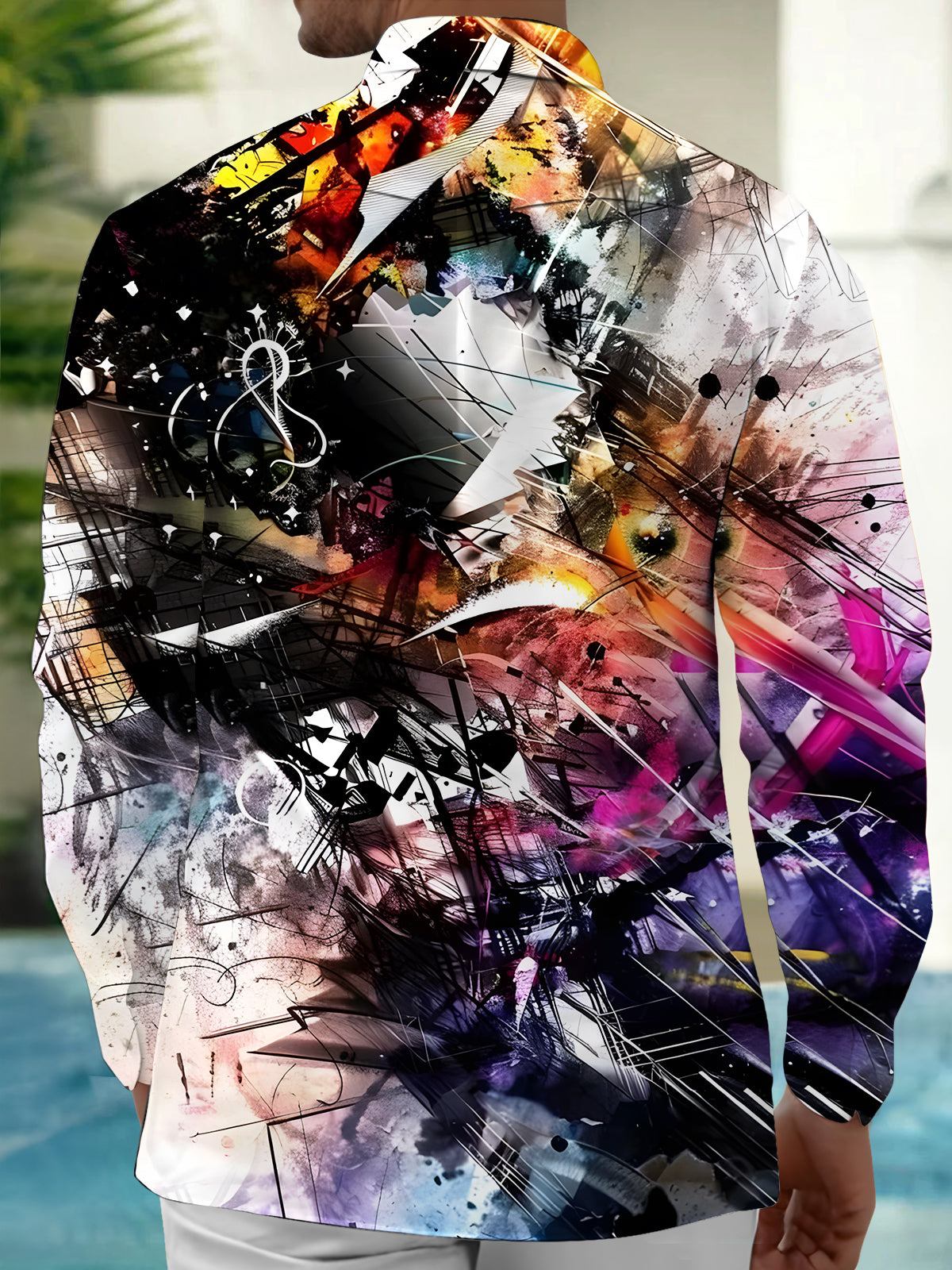 Tie Dye Men's Pocket Long Sleeve Shirts