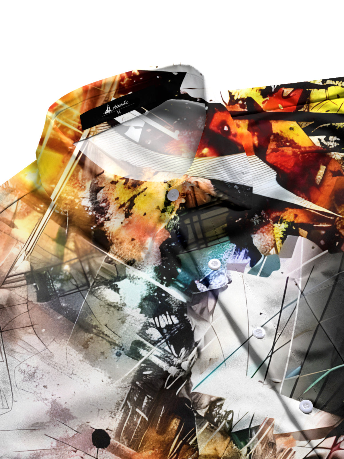 Tie Dye Men's Pocket Long Sleeve Shirts