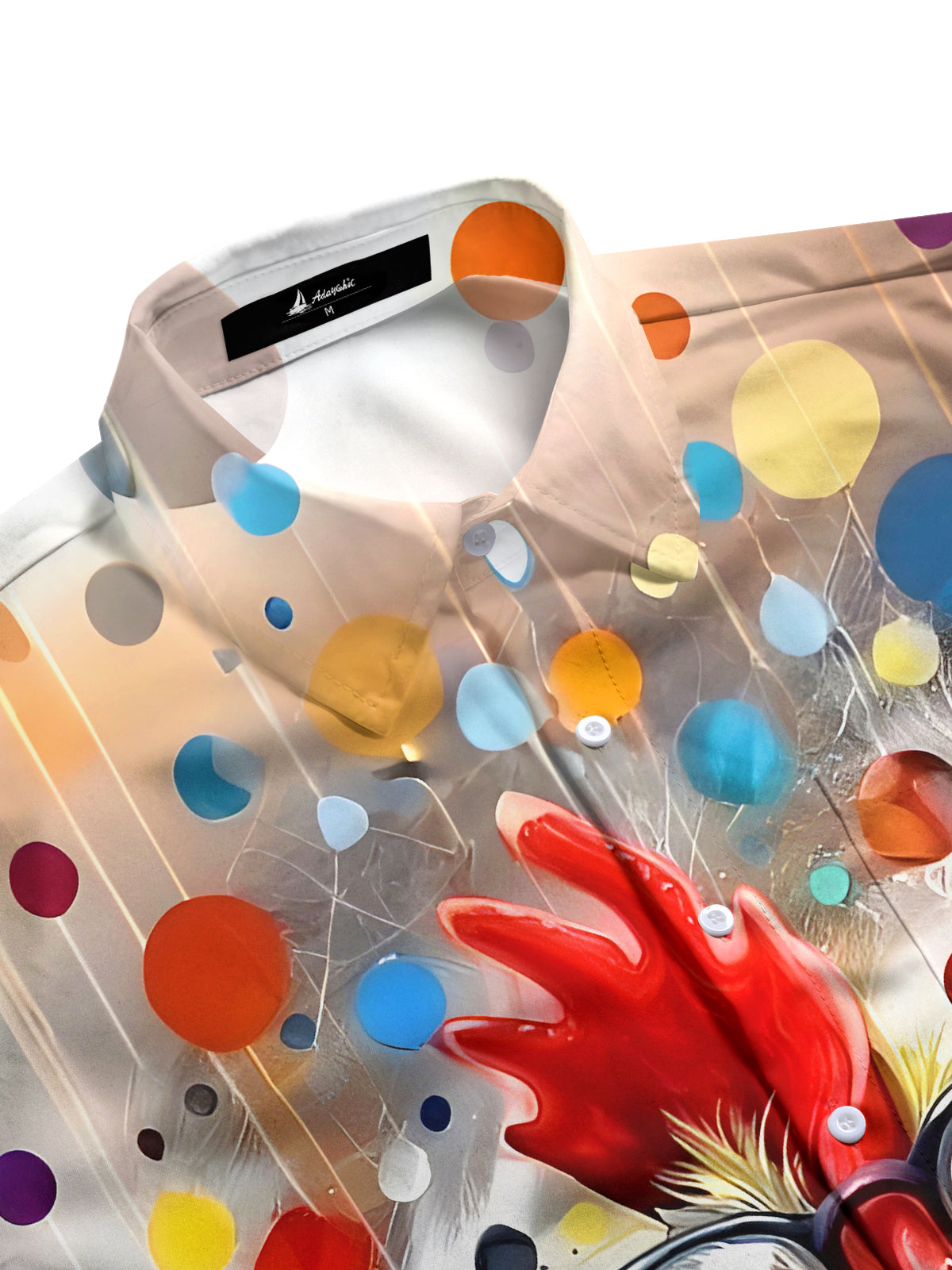 Tie Dye Chicken Men's Pocket Long Sleeve Shirts