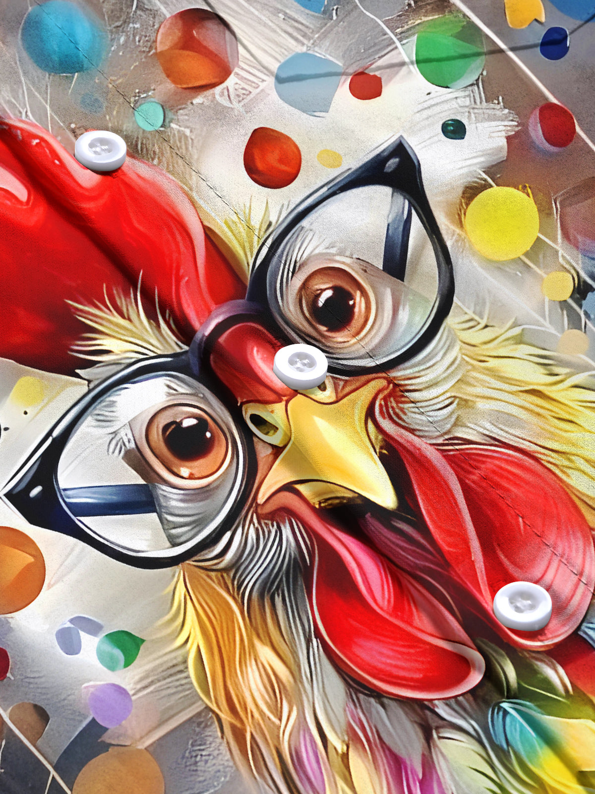 Tie Dye Chicken Men's Pocket Long Sleeve Shirts