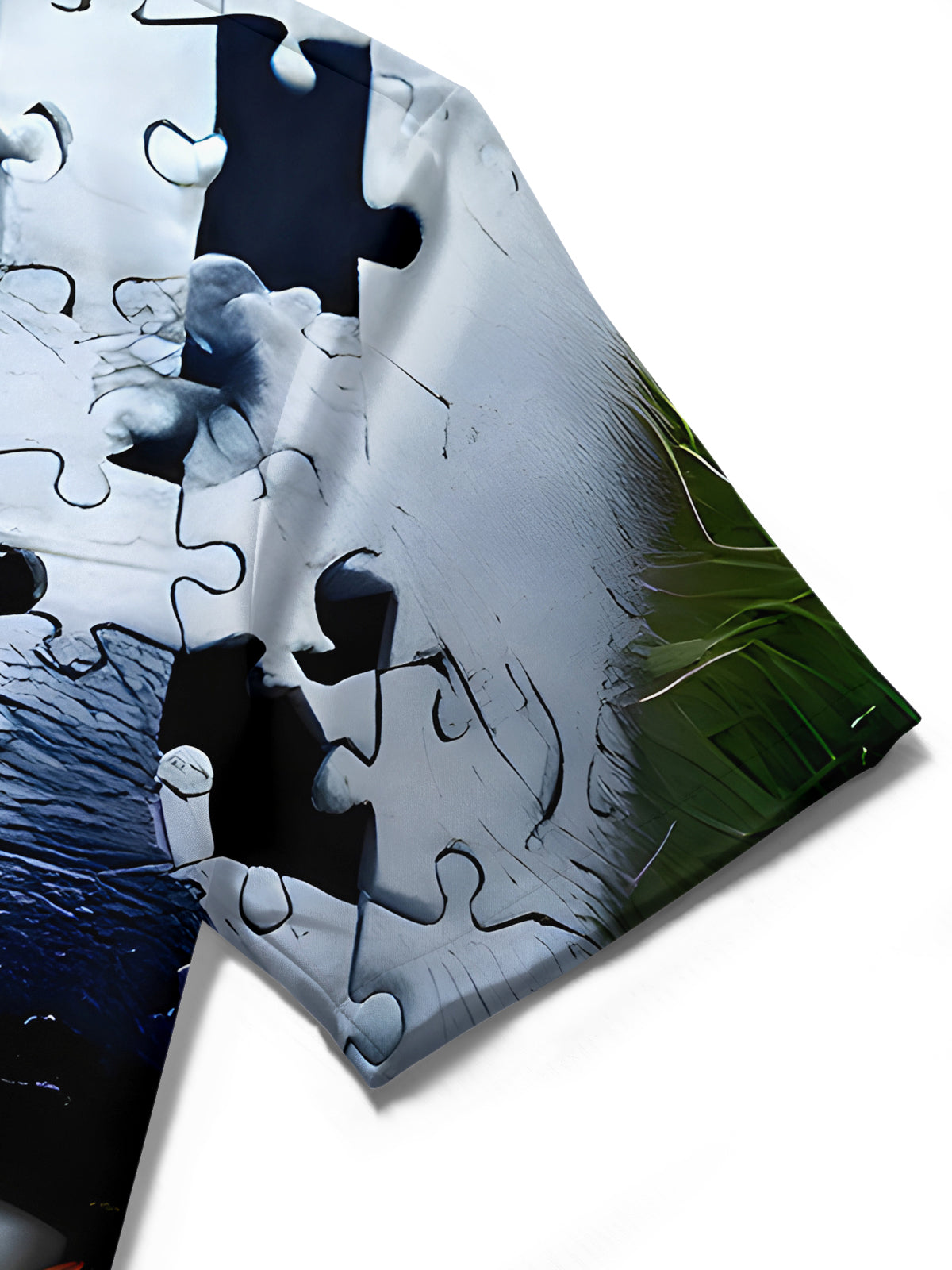 Funny Puzzle Joker Halloween Men's Pocket Short Sleeve Shirts