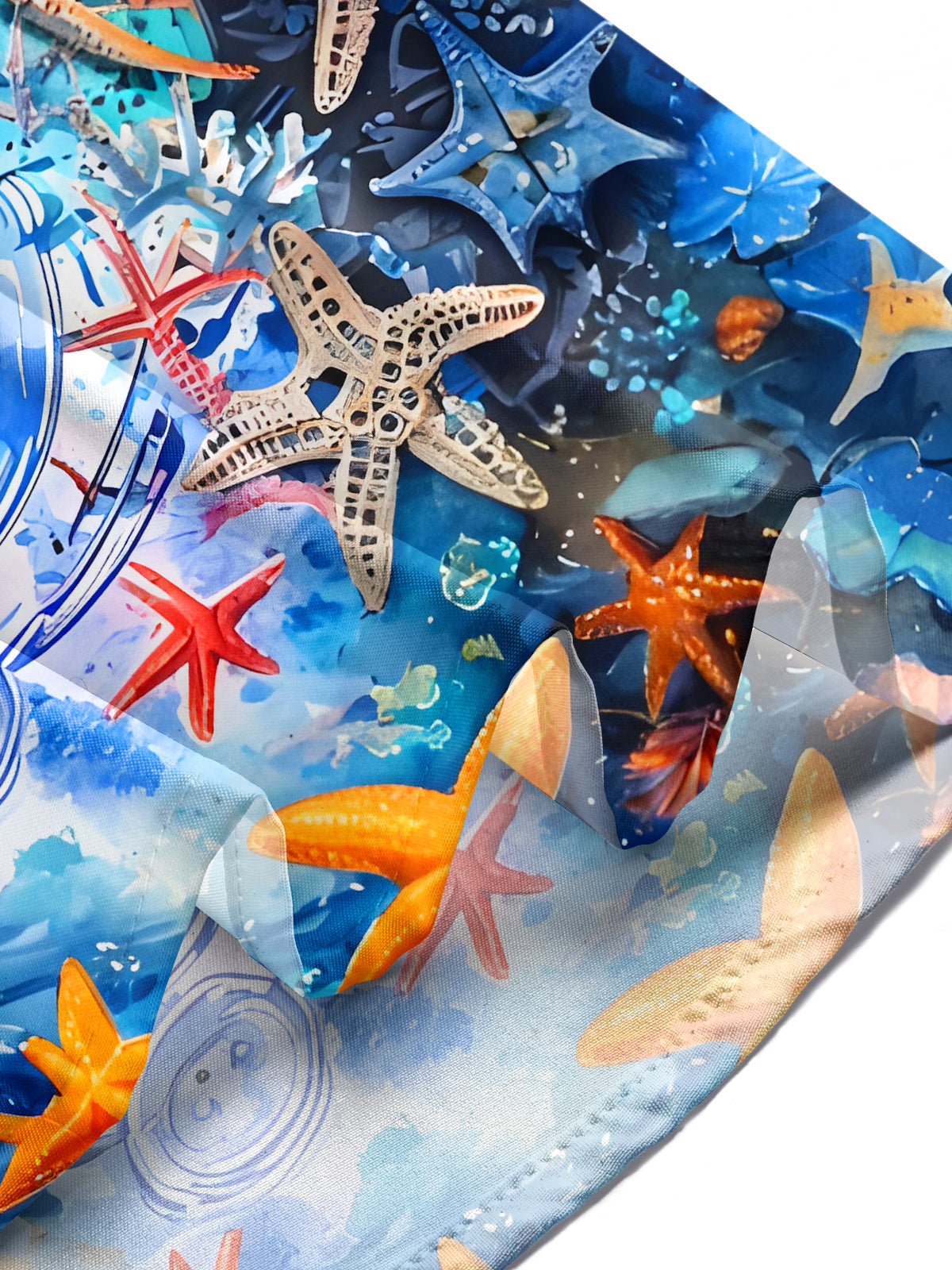 Boat Lighthouse Compass Starfish Men's Pocket Short Sleeve Shirts