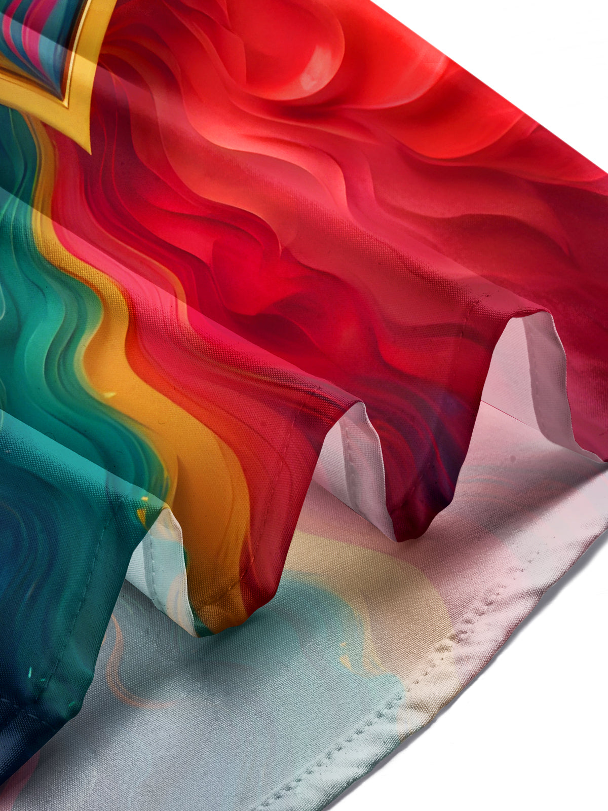 Tie Dye Gilded Colorful Heart Men's Pocket Long Sleeve Shirts