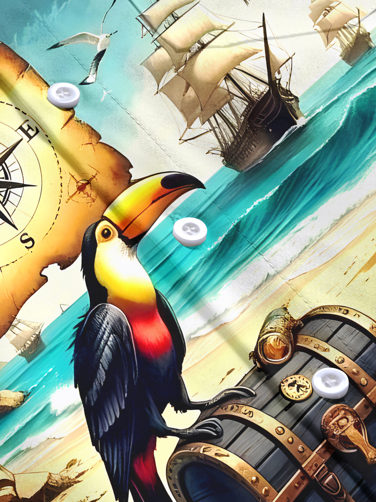 Hawaiian Parrot Men's Pocket Long Sleeve Shirts