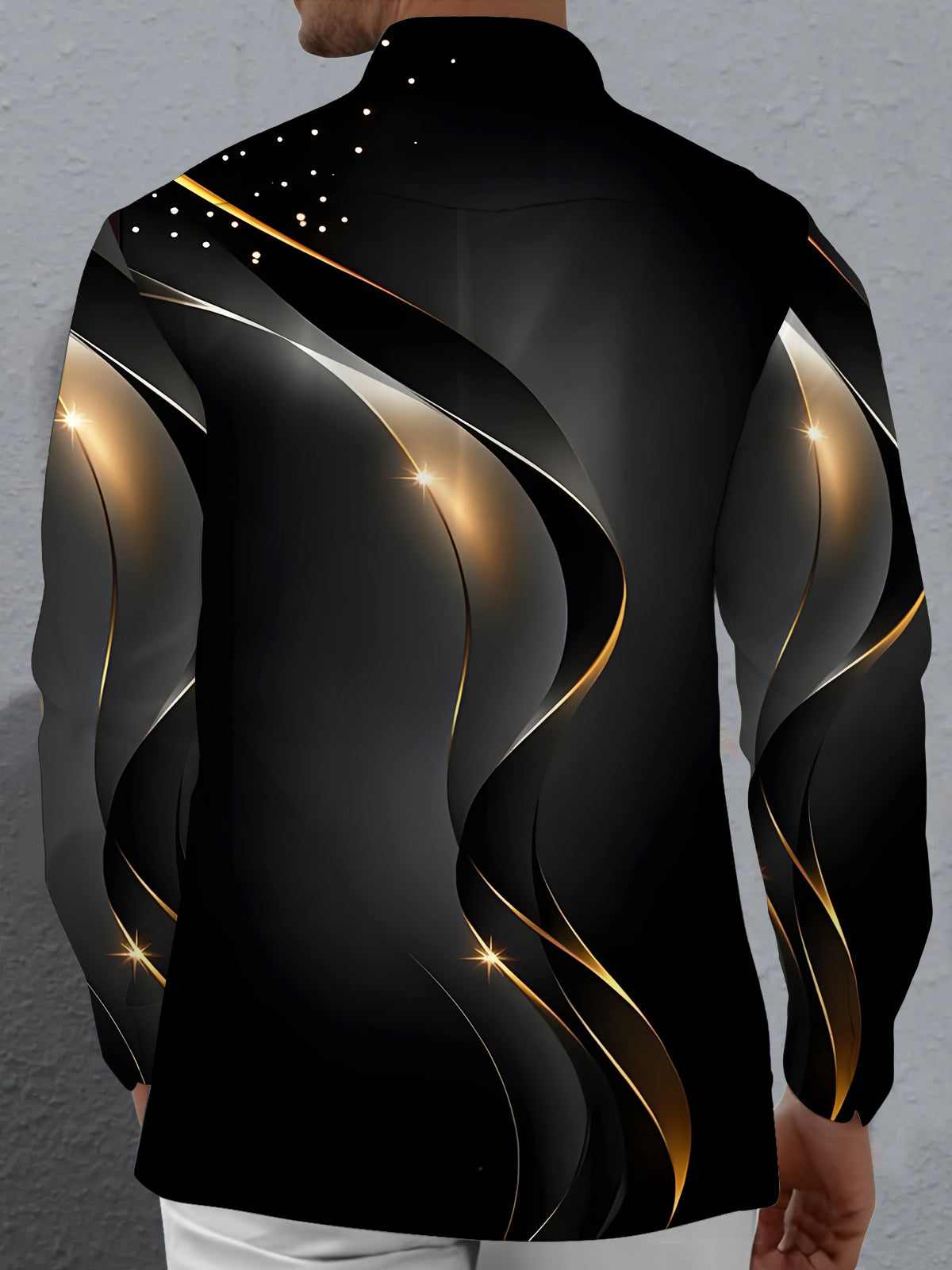 Abstract Men's Pocket Long Sleeve Shirts