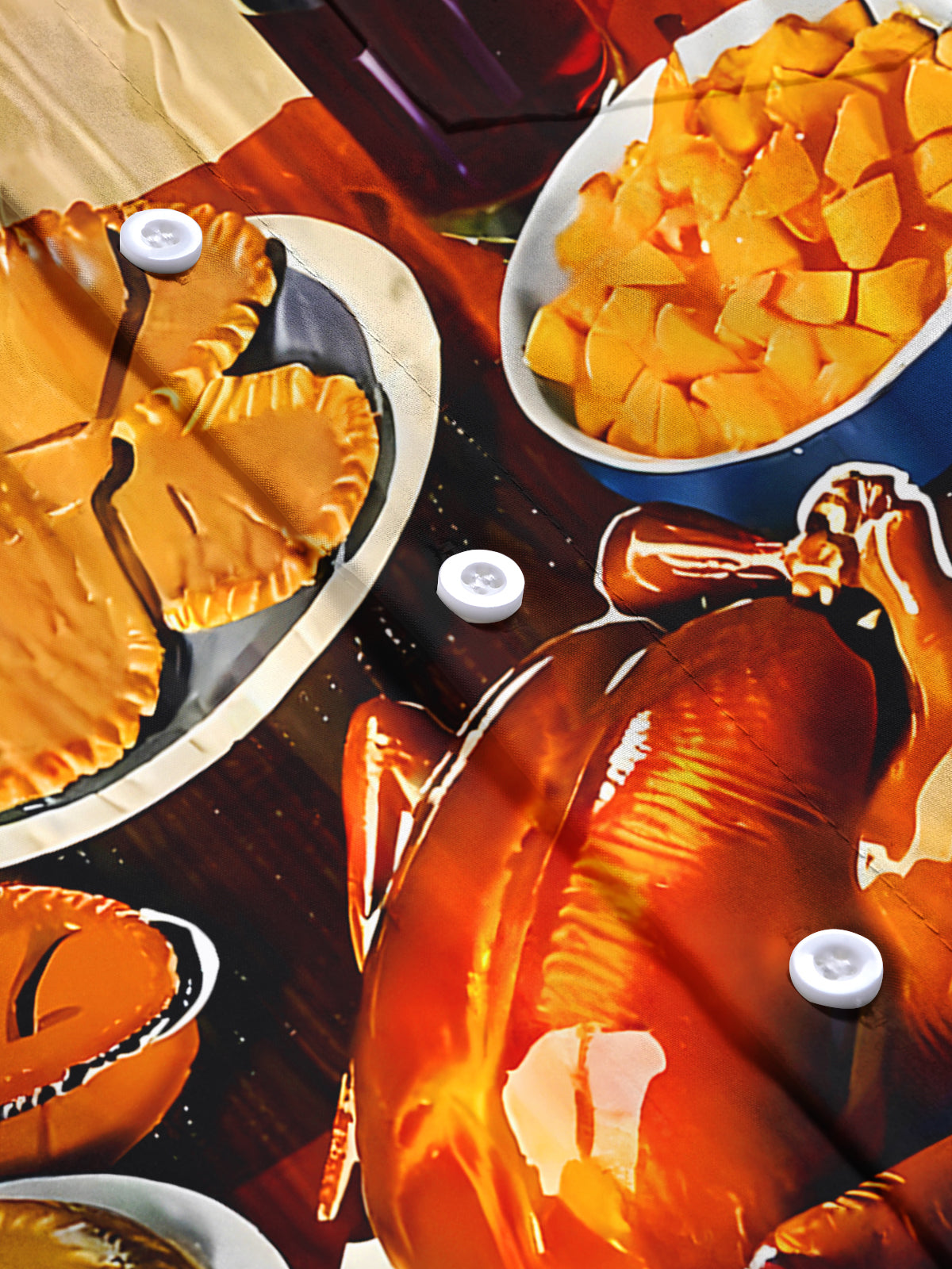 Christmas Dinner Turkey Men's Pocket Short Sleeve Shirts