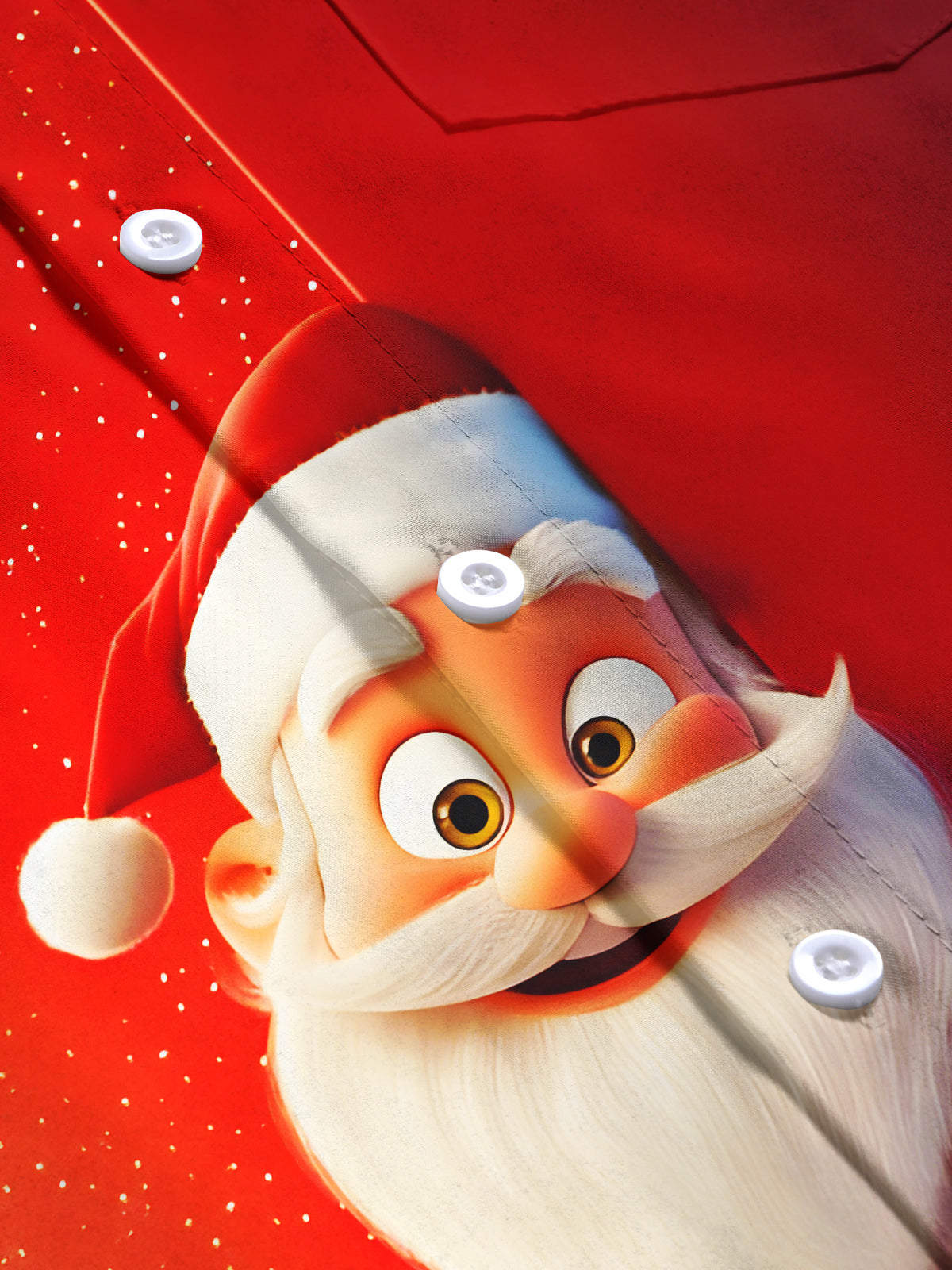 Funny Santa Claus Xmas Men's Pocket Long Sleeve Shirts