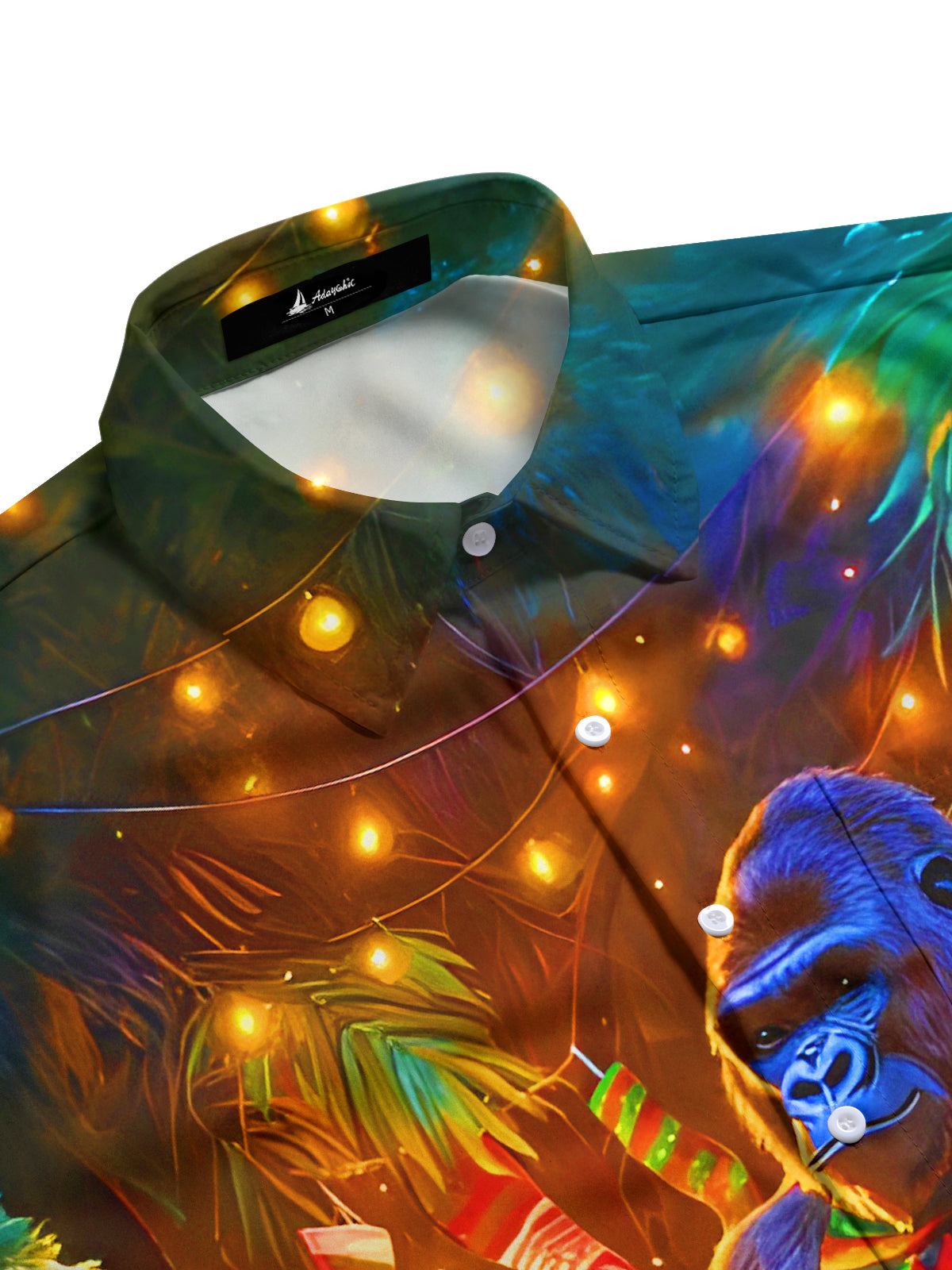 Funny Christmas Gorilla Xmas Men's Pocket Short Sleeve Shirts