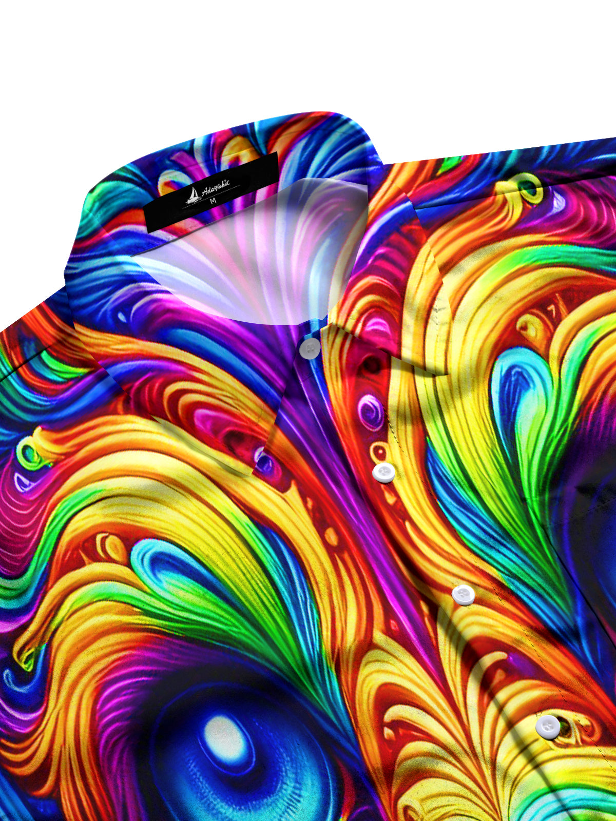 Colorful Puppy Swirl Men's Pocket Long Sleeve Shirts