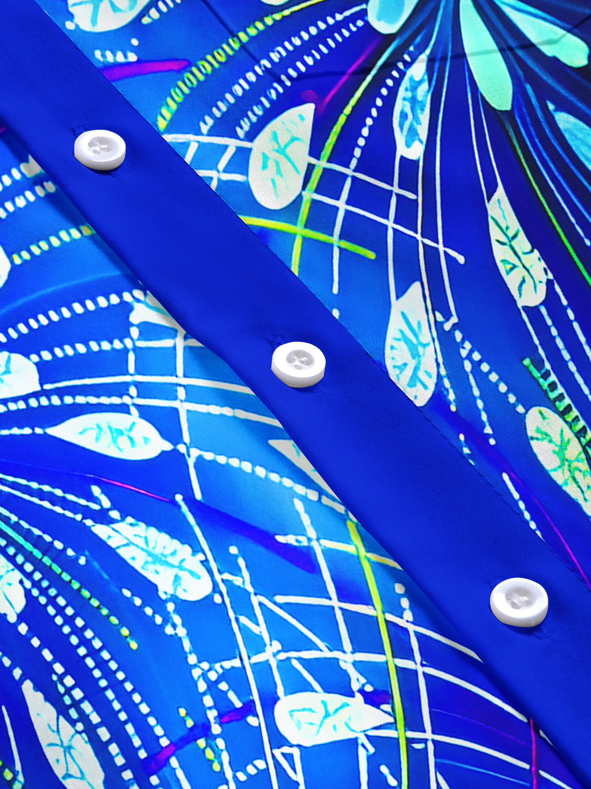 Shiny Dynamic Lines Abstract Geometry Floral Men's Pocket Long Sleeve Shirts