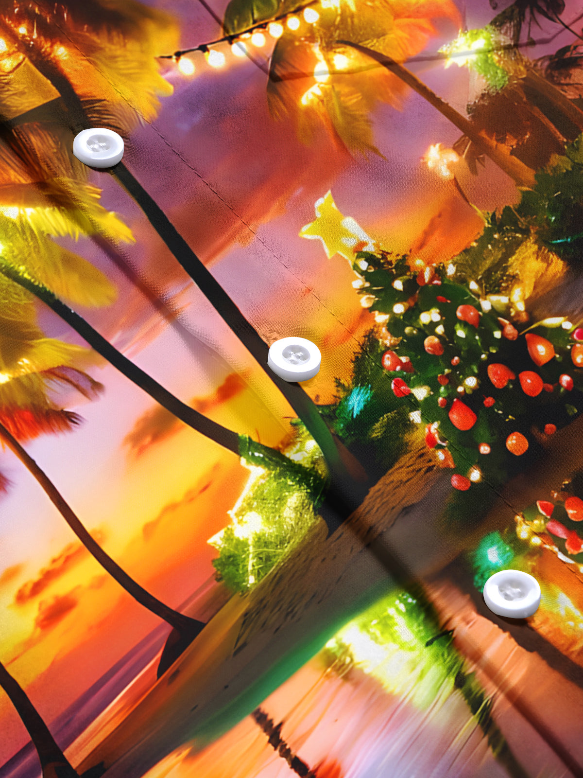 Christmas Coconut Tree Men's Pocket Short Sleeve Shirts