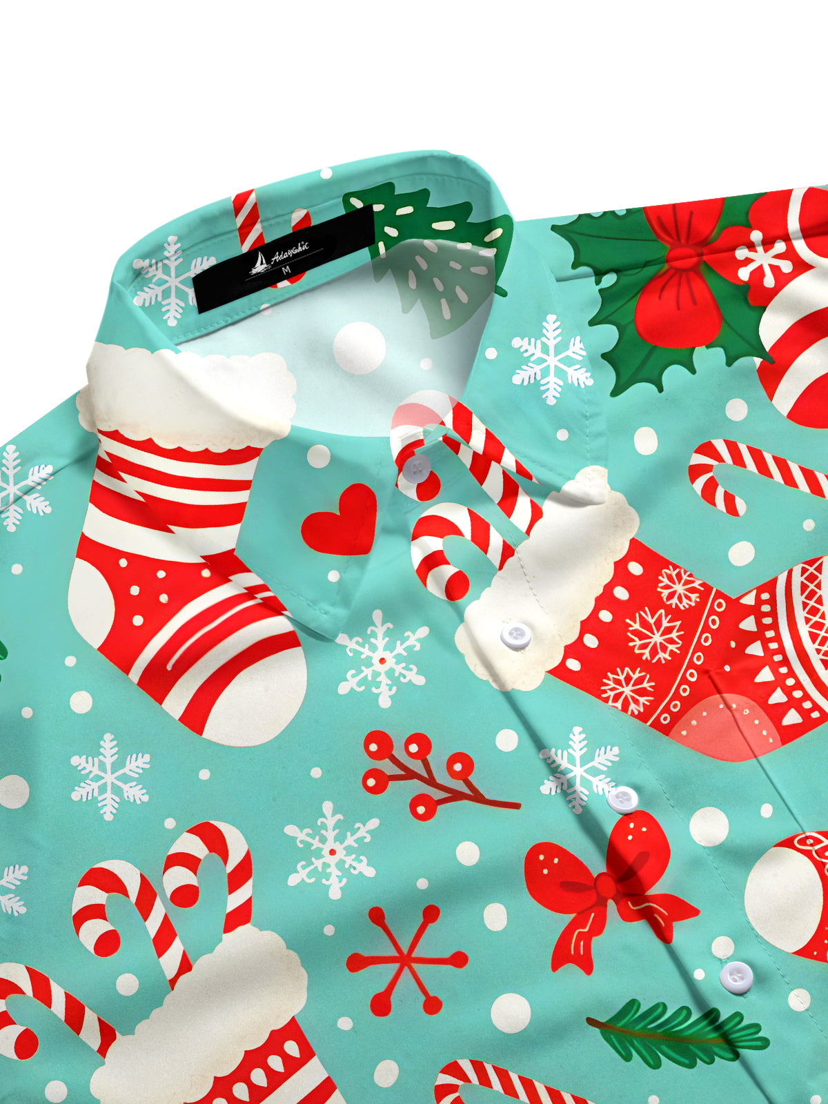 Funny Christmas Socks Snowflakes Men's Pocket Short Sleeve Shirts