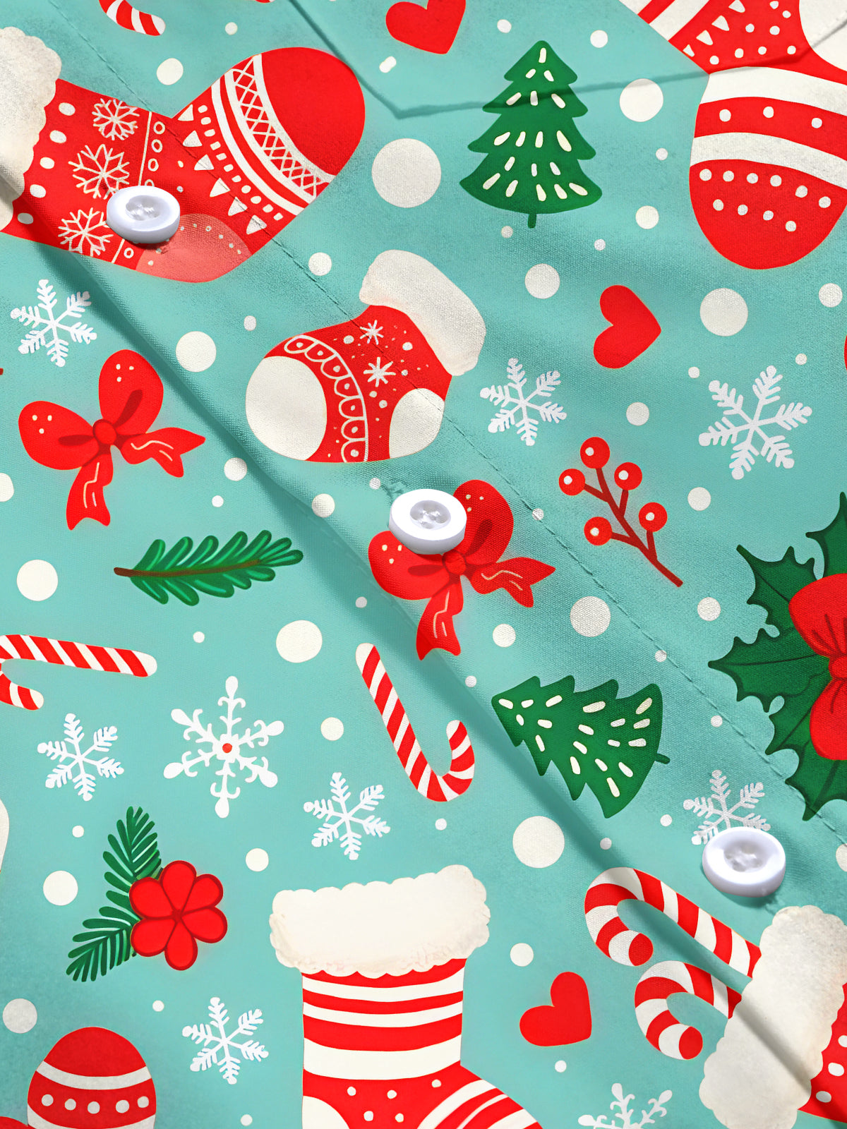 Funny Christmas Socks Snowflakes Men's Pocket Short Sleeve Shirts