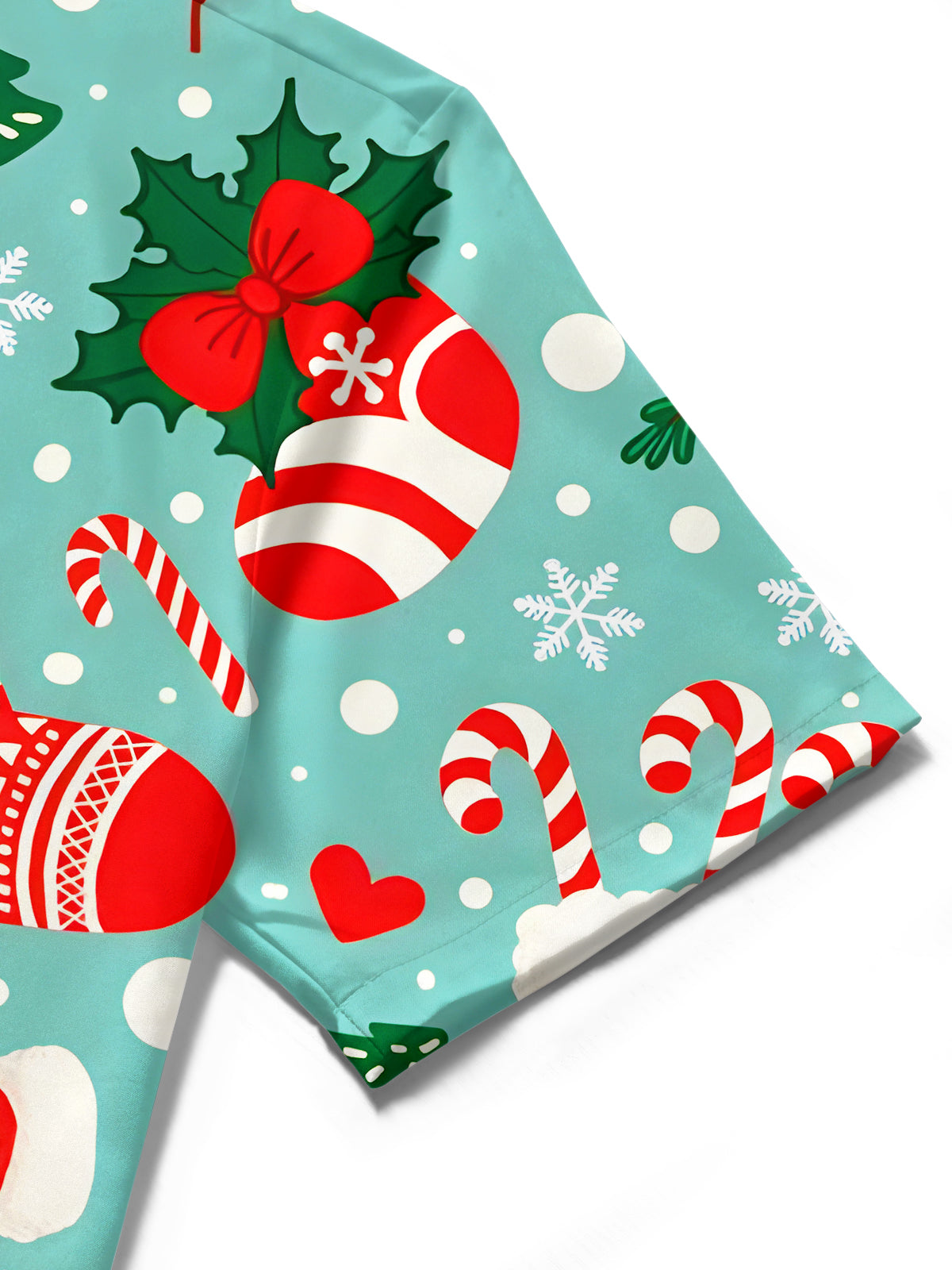 Funny Christmas Socks Snowflakes Men's Pocket Short Sleeve Shirts