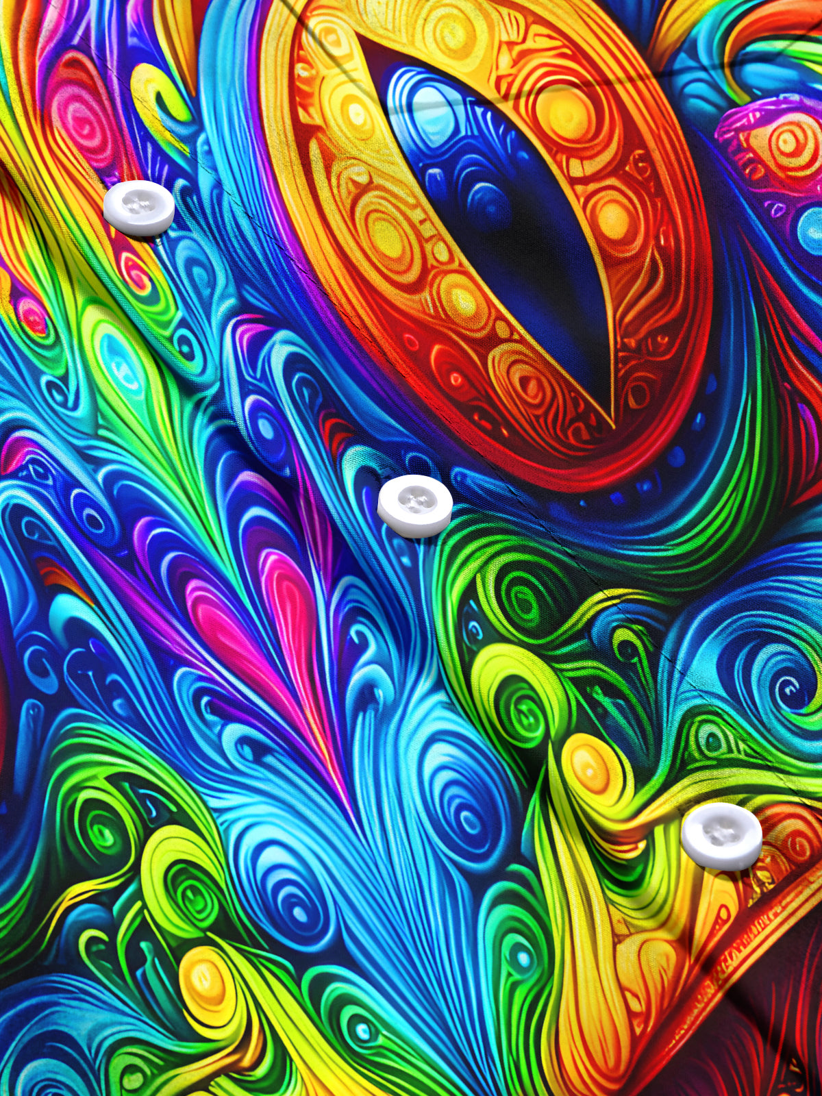 Funny Colorful Frog Swirl Men's Pocket Short Sleeve Shirts