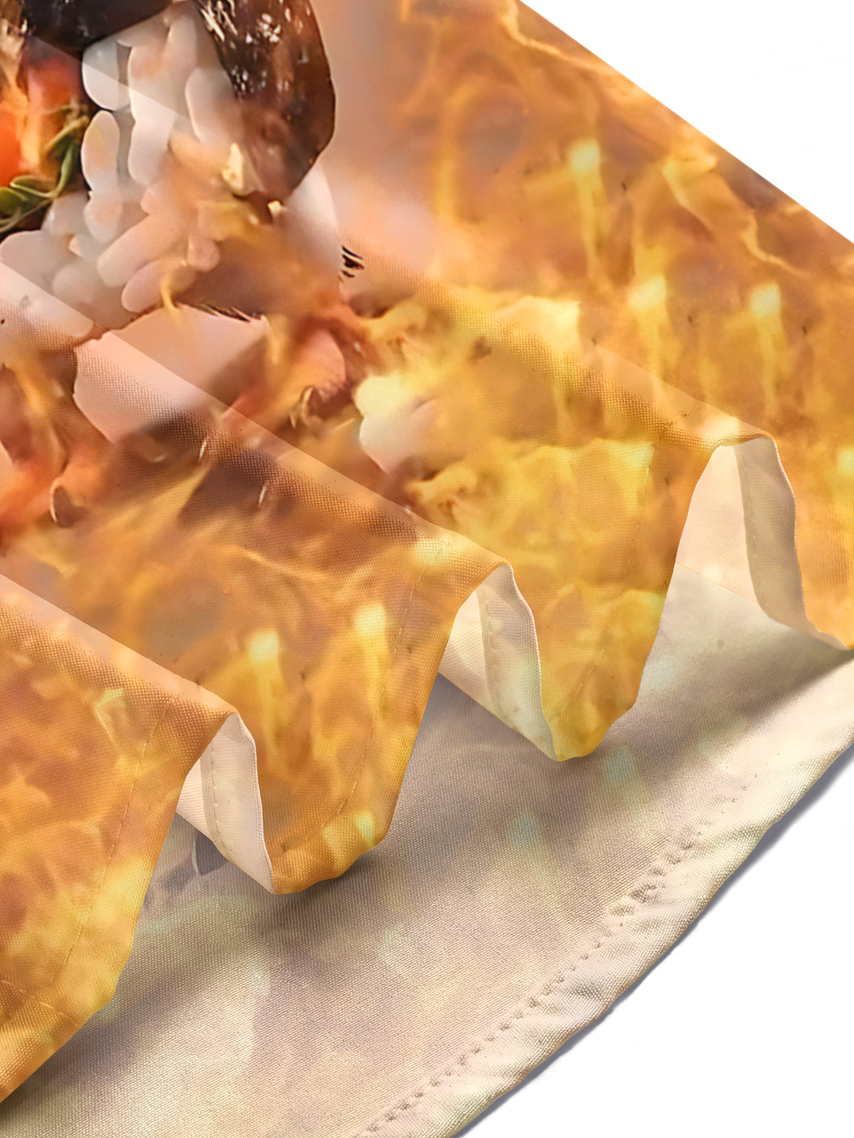 Flame Penguin Sushi Print Men's Pocket Short Sleeve Shirts