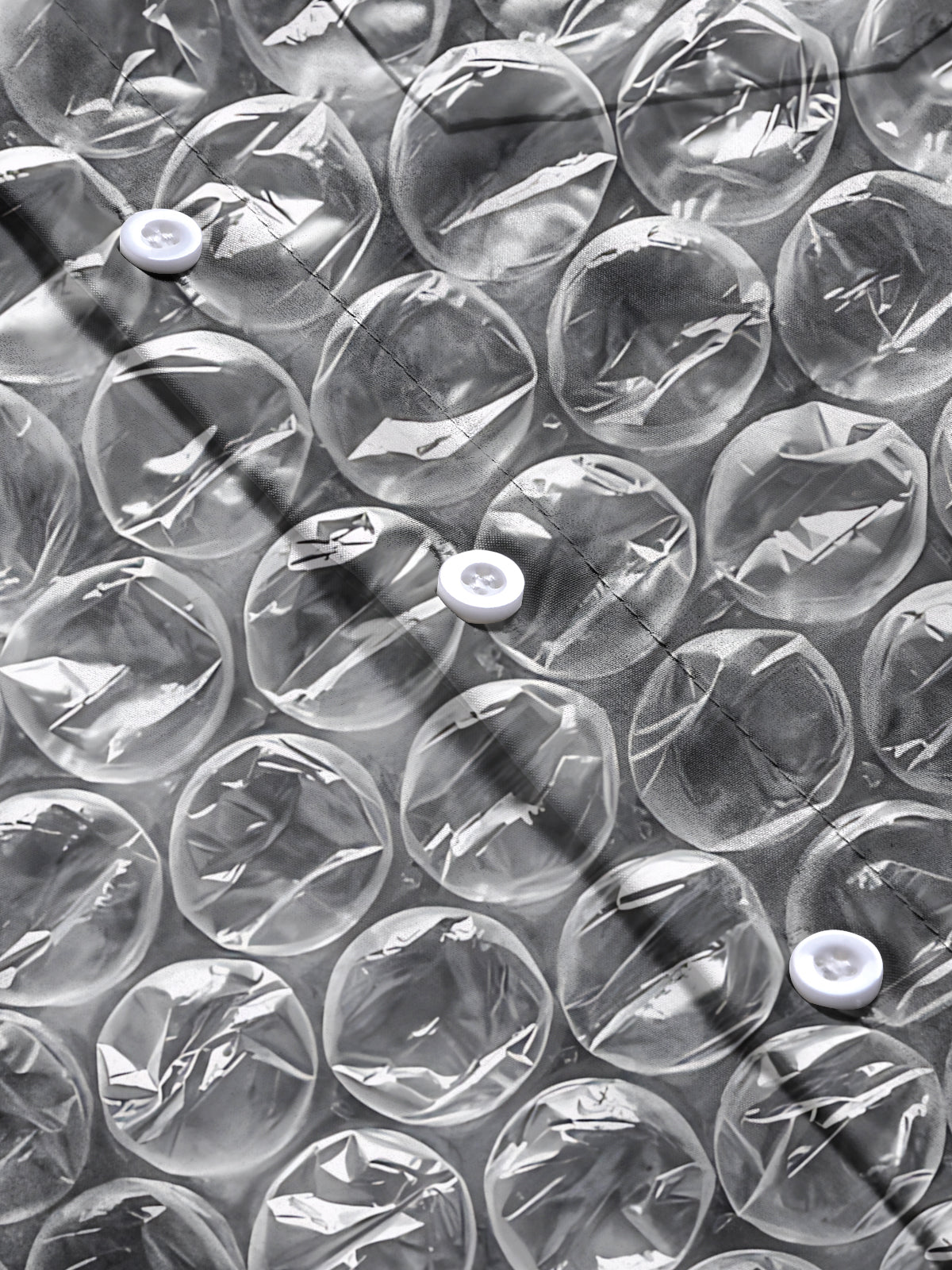 Bubble Film Print Men's Pocket Long Sleeve Shirts