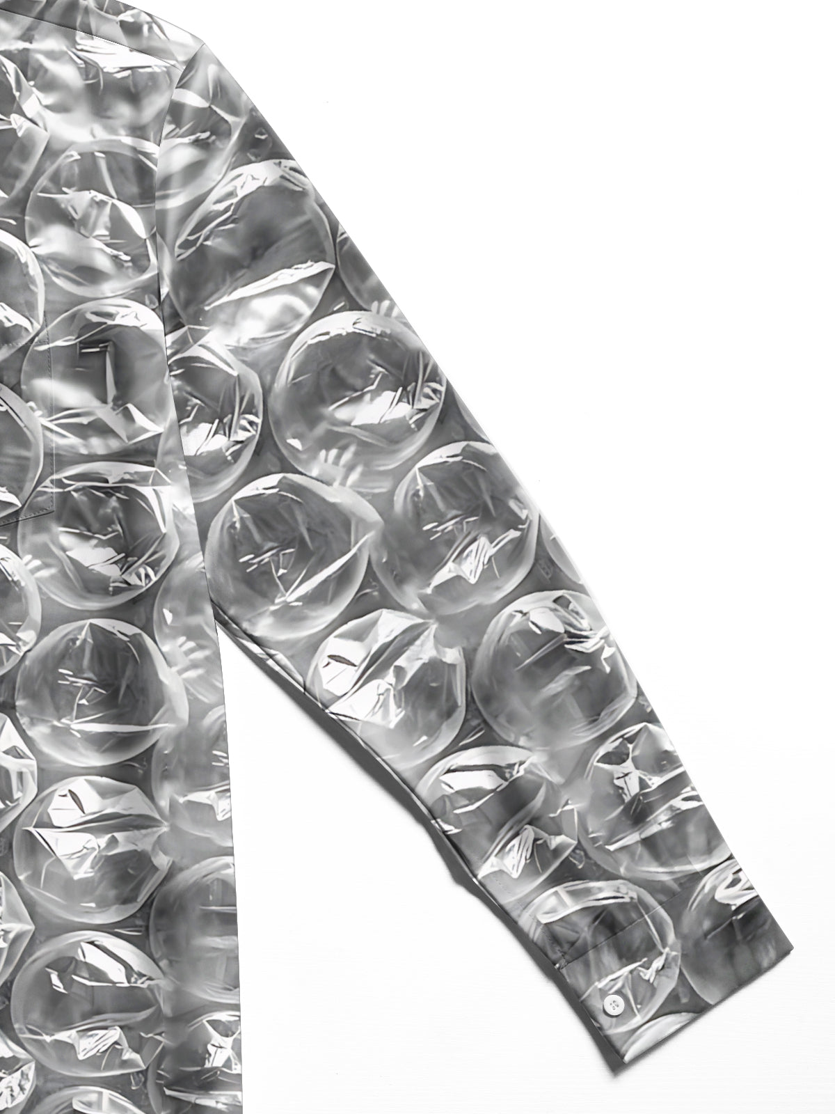 Bubble Film Print Men's Pocket Long Sleeve Shirts