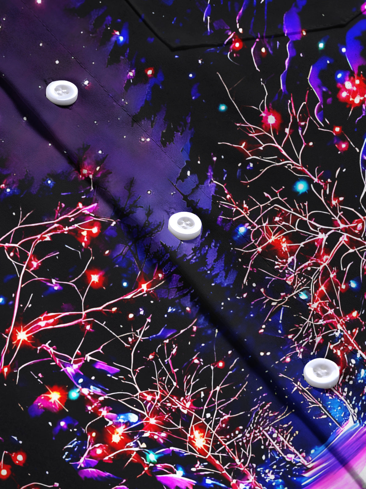 Winter Christmas Tree Men's Pocket Long Sleeve Shirts