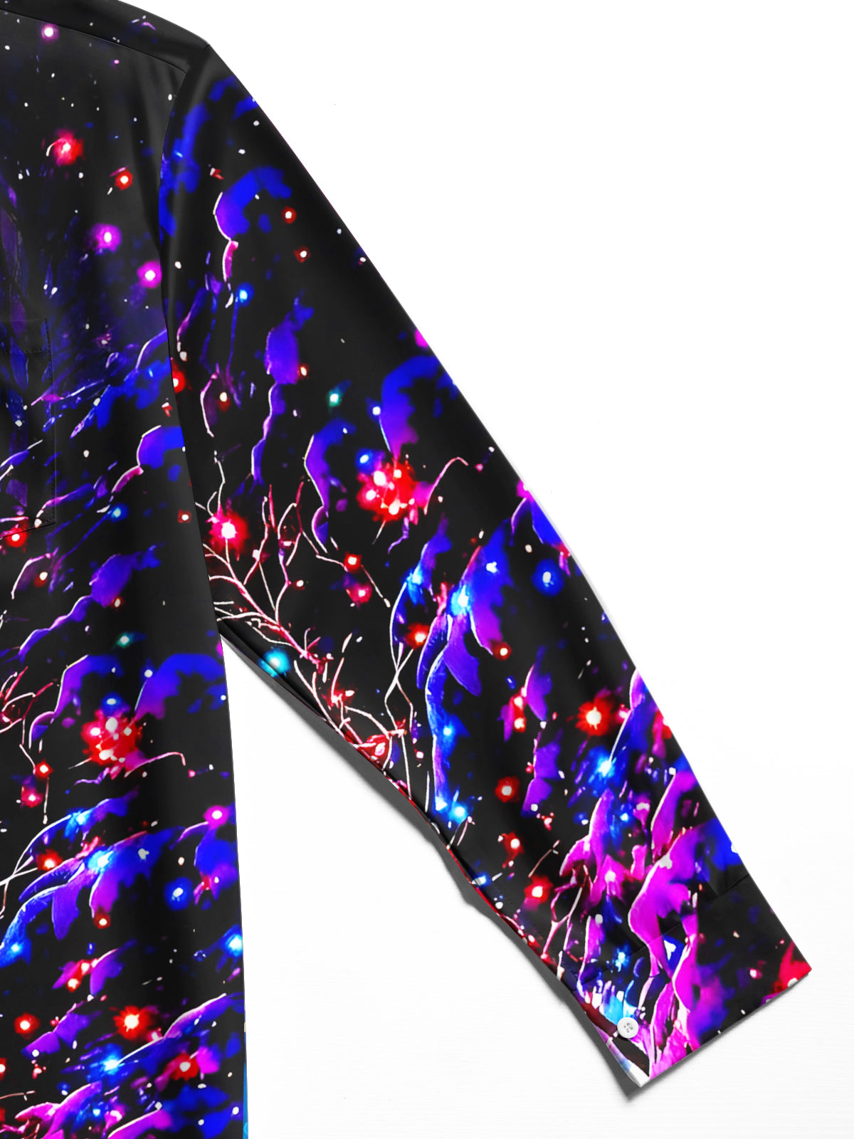 Winter Christmas Tree Men's Pocket Long Sleeve Shirts