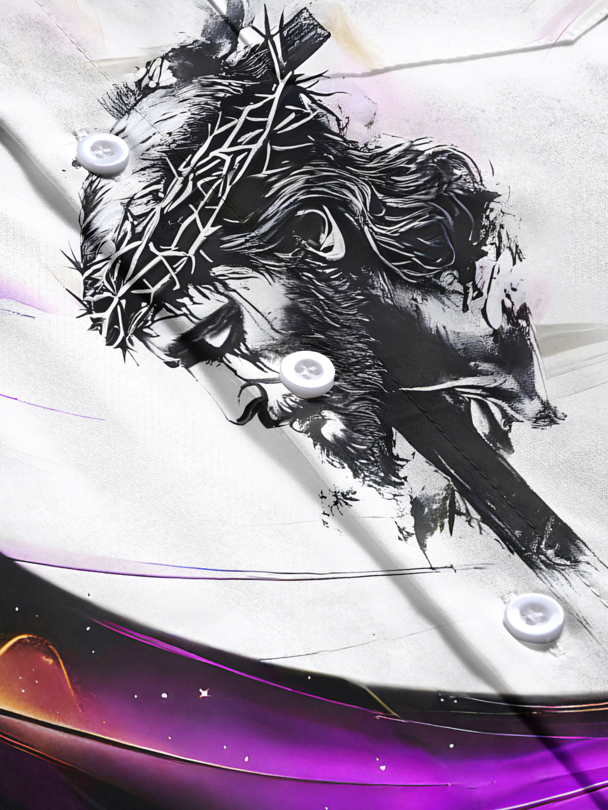 Abstract Religion Men's Pocket Short Sleeve Shirts