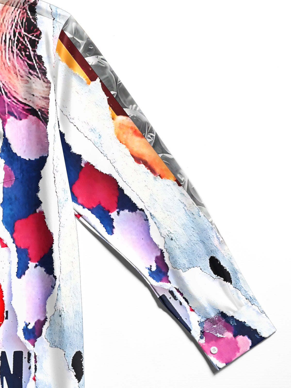 Art Print Men's Pocket Long Sleeve Shirts