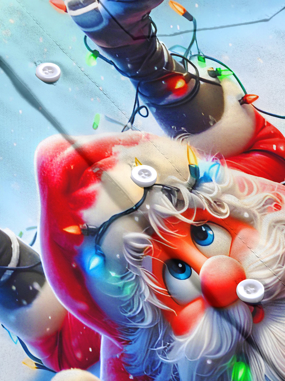 Funny Santa Claus Light Ball Xmas Men's Pocket Long Sleeve Shirts