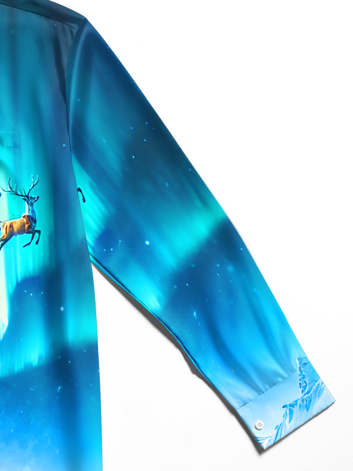 Funny Christmas Lighthouse Aurora Snow Xmas Men's Pocket Long Sleeve Shirts