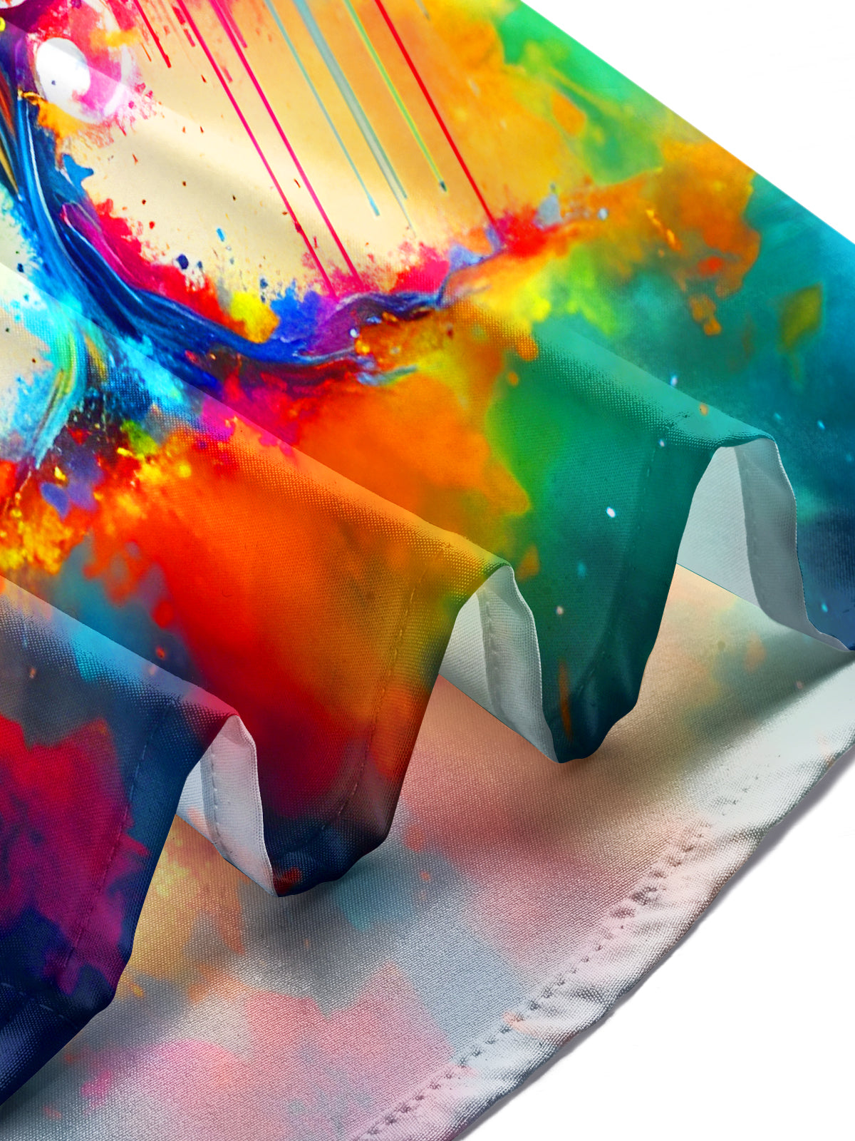 Colorful Tie Dye Music Note Tree Men's Pocket Long Sleeve Shirts