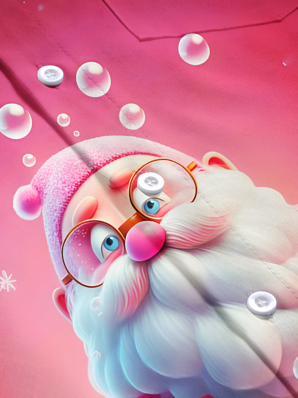 Funny Santa Bubble Xmas Men's Pocket Short Sleeve Shirts